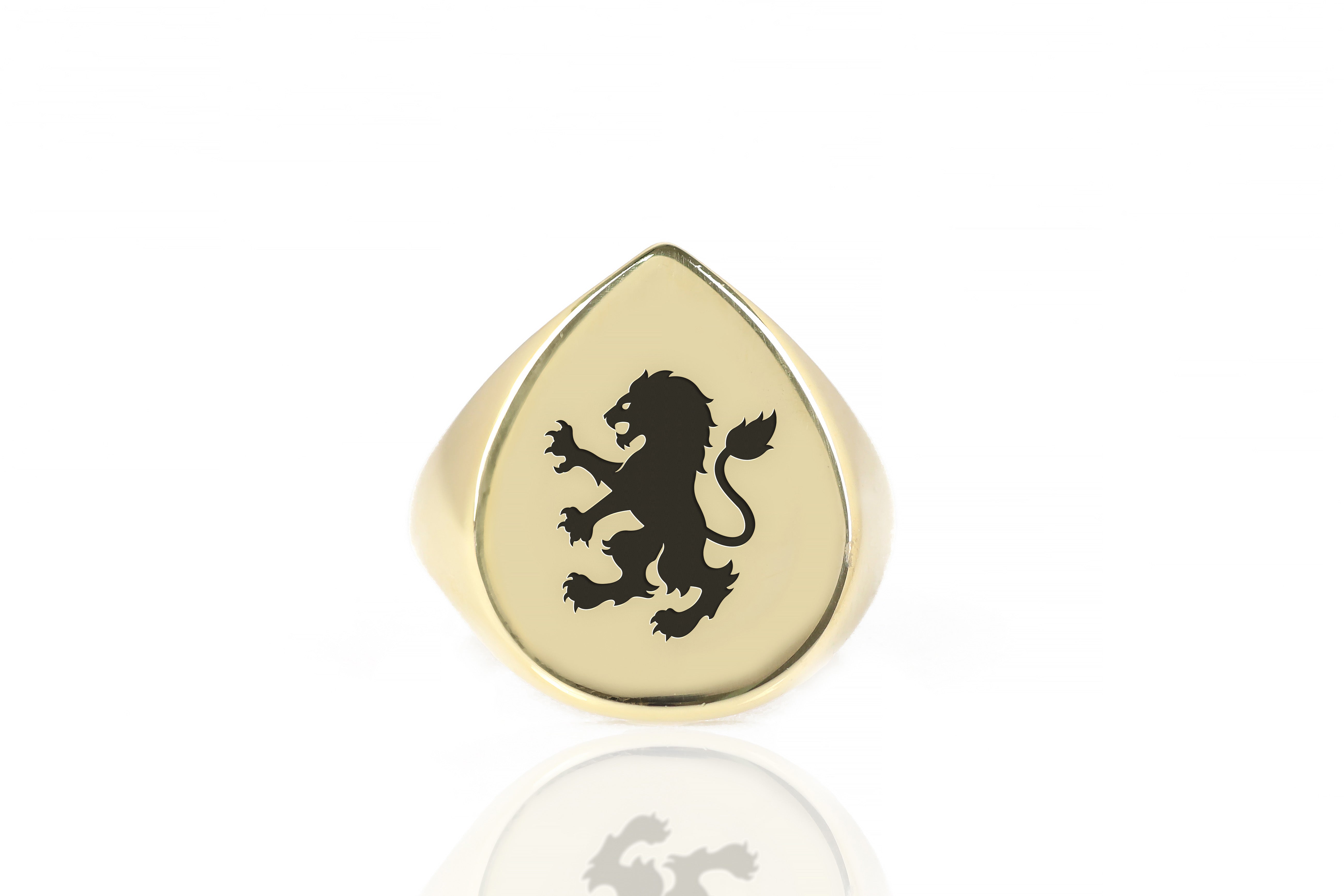 Heraldic Lion Engraved Ring