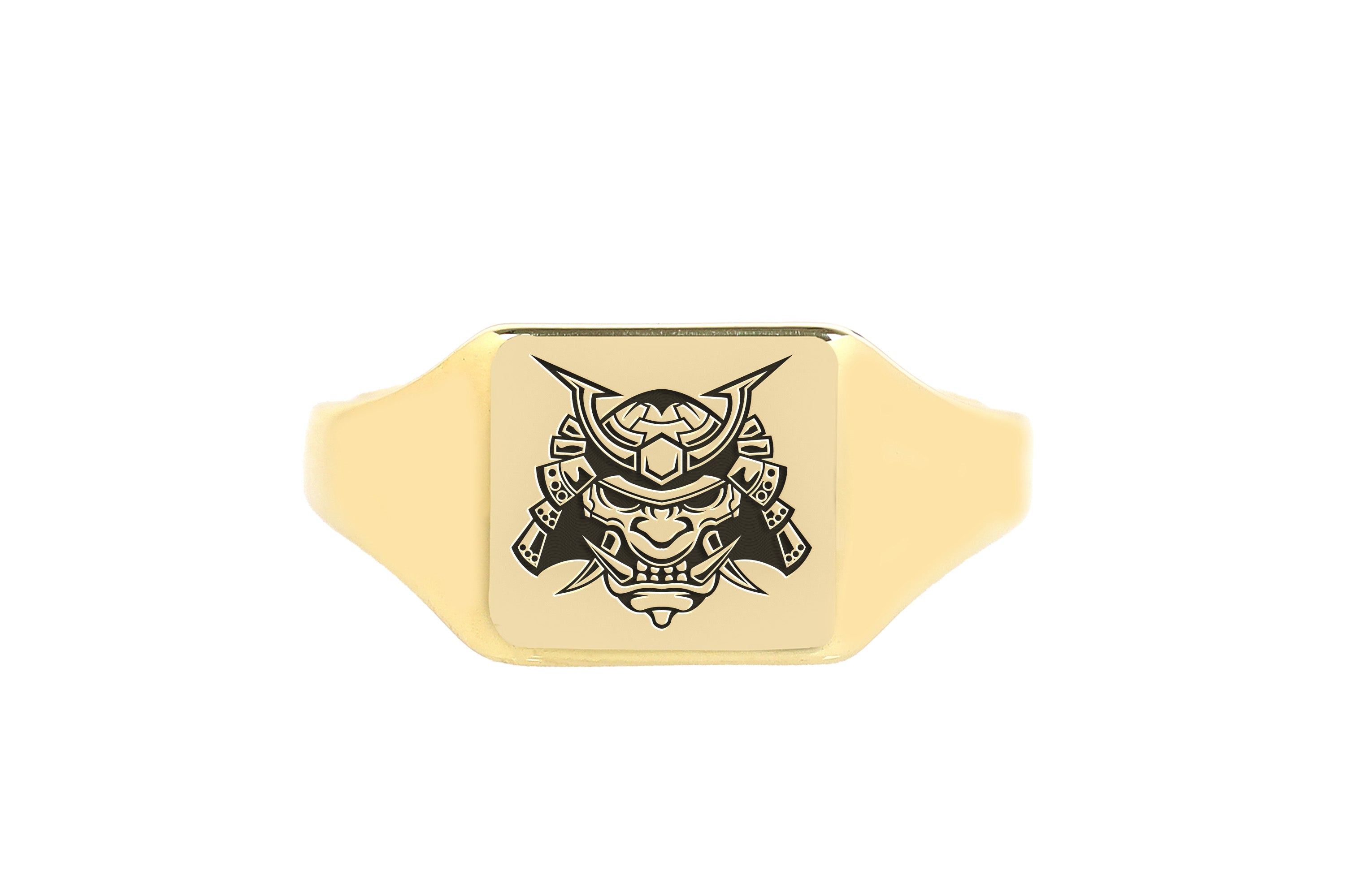 14k Gold Samurai Signet Ring