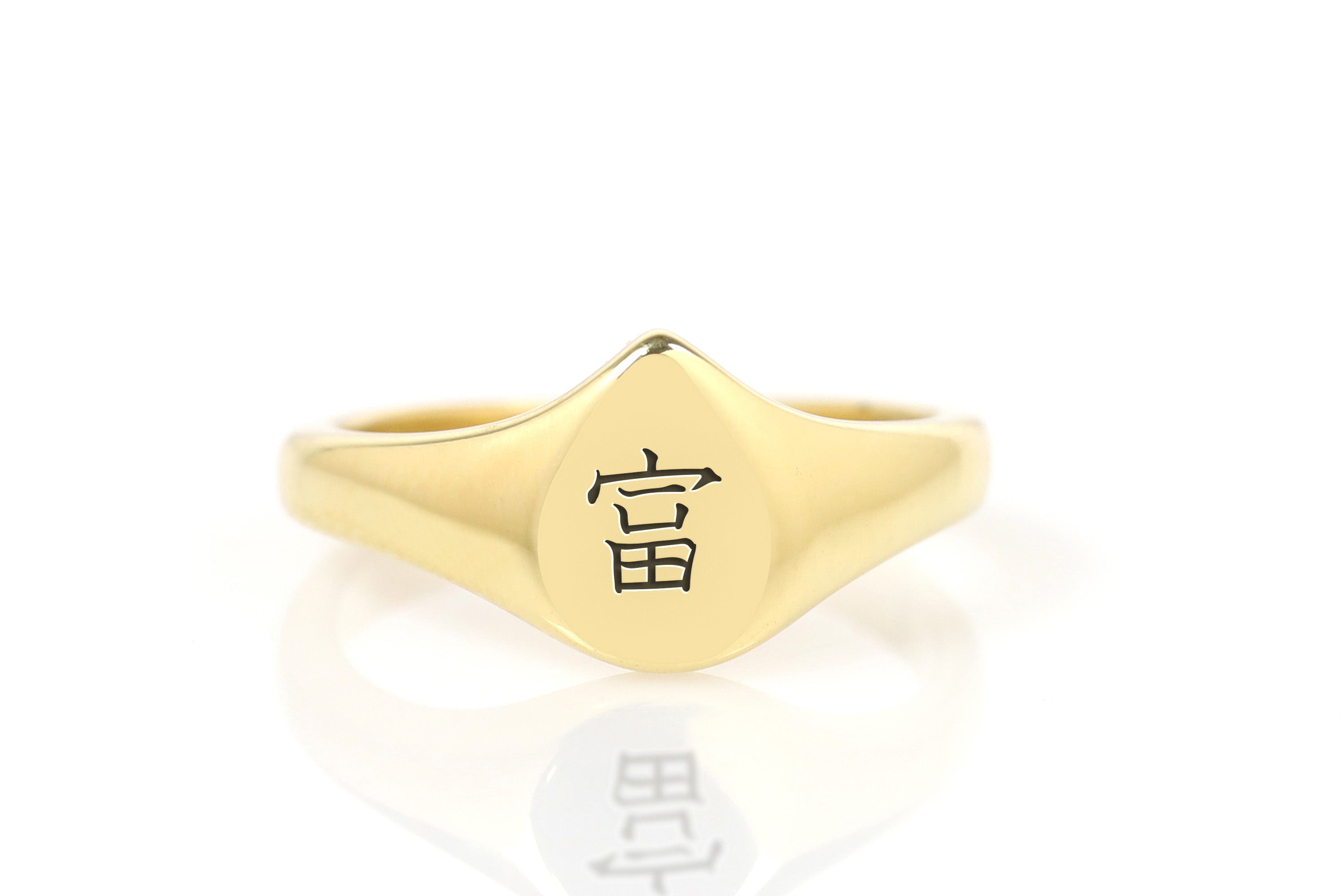 Personalized Kanji Signet Ring