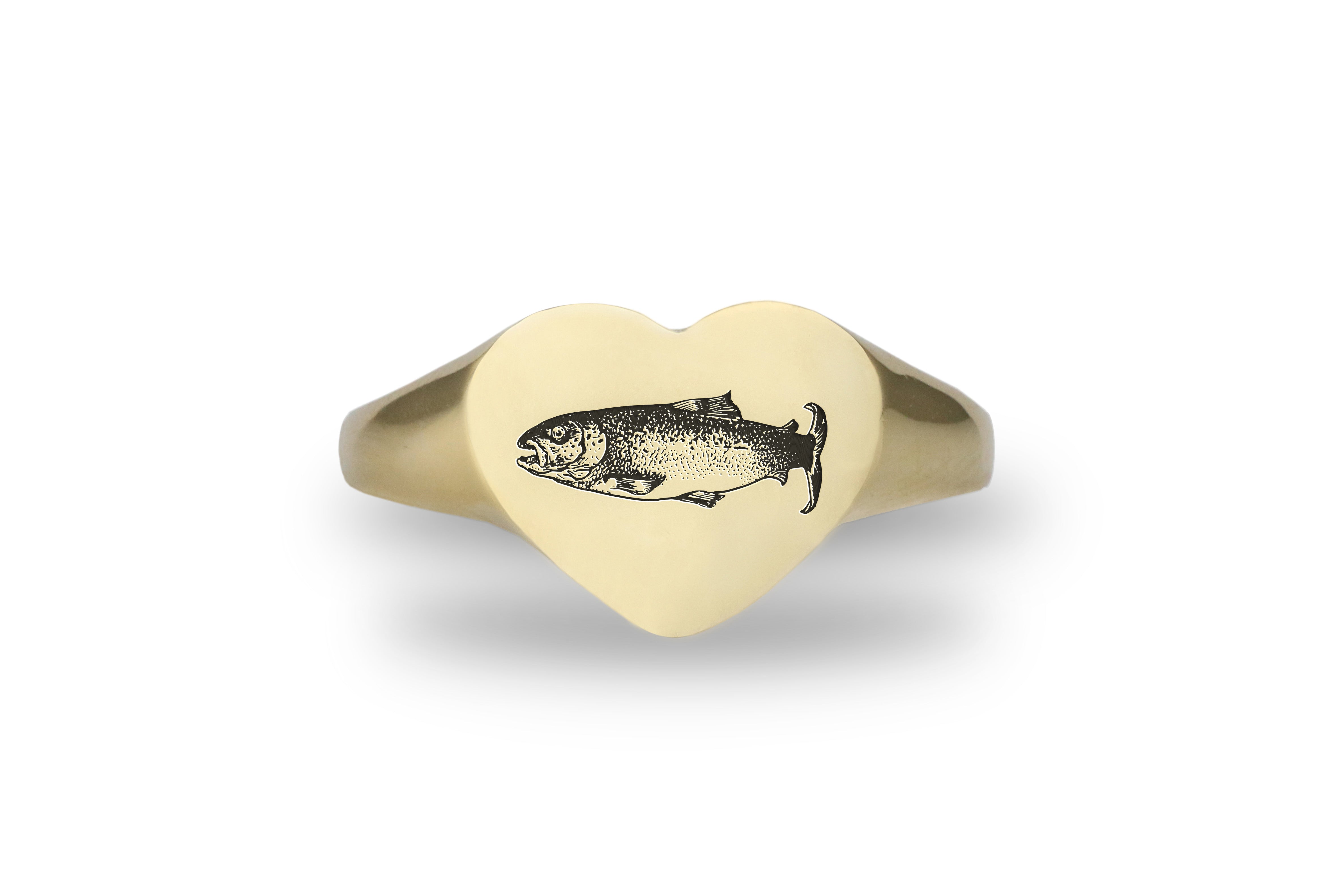 Salmon Fish Engraved Ring