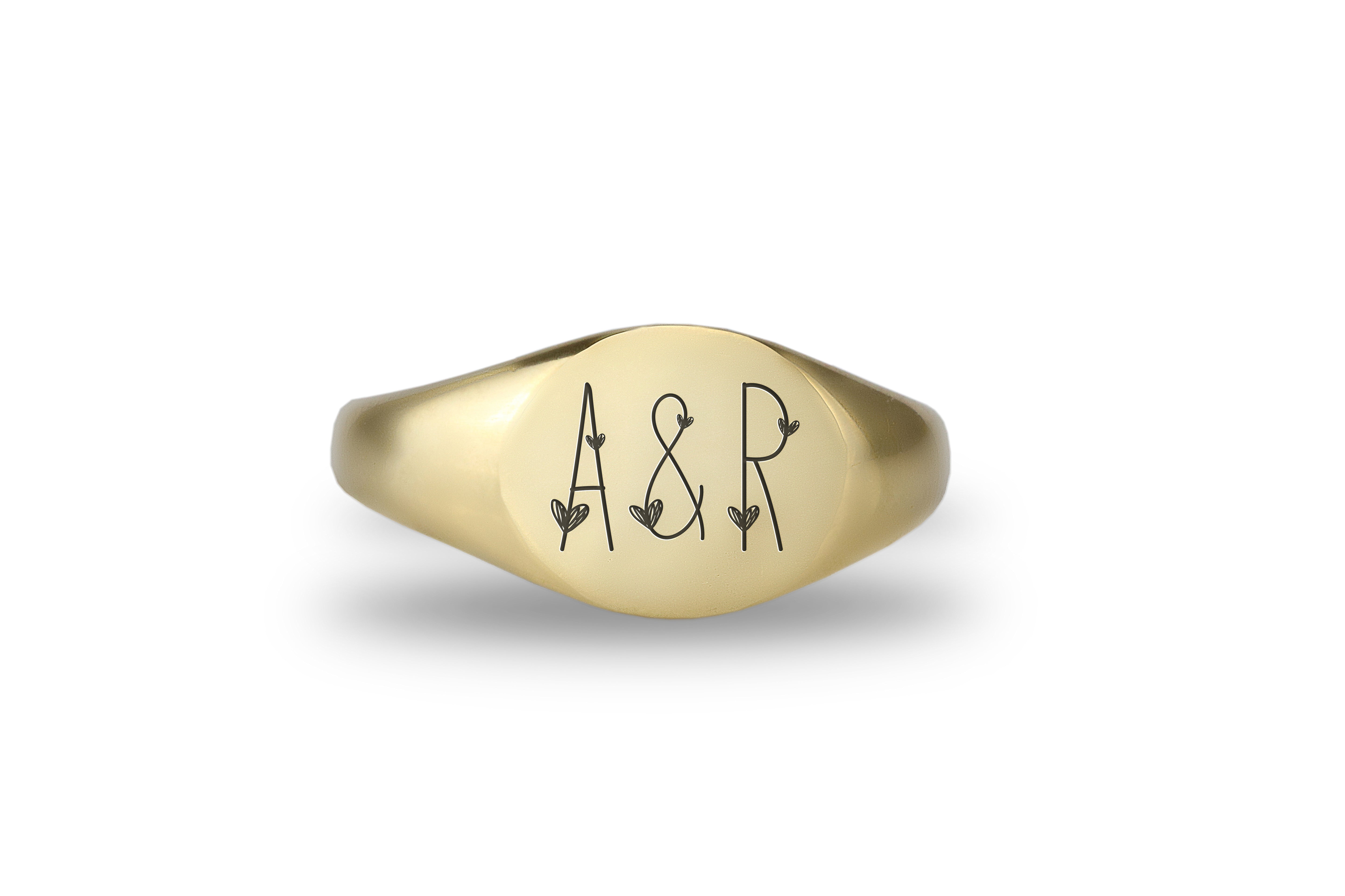 Cute Couples Name Initials Ring
