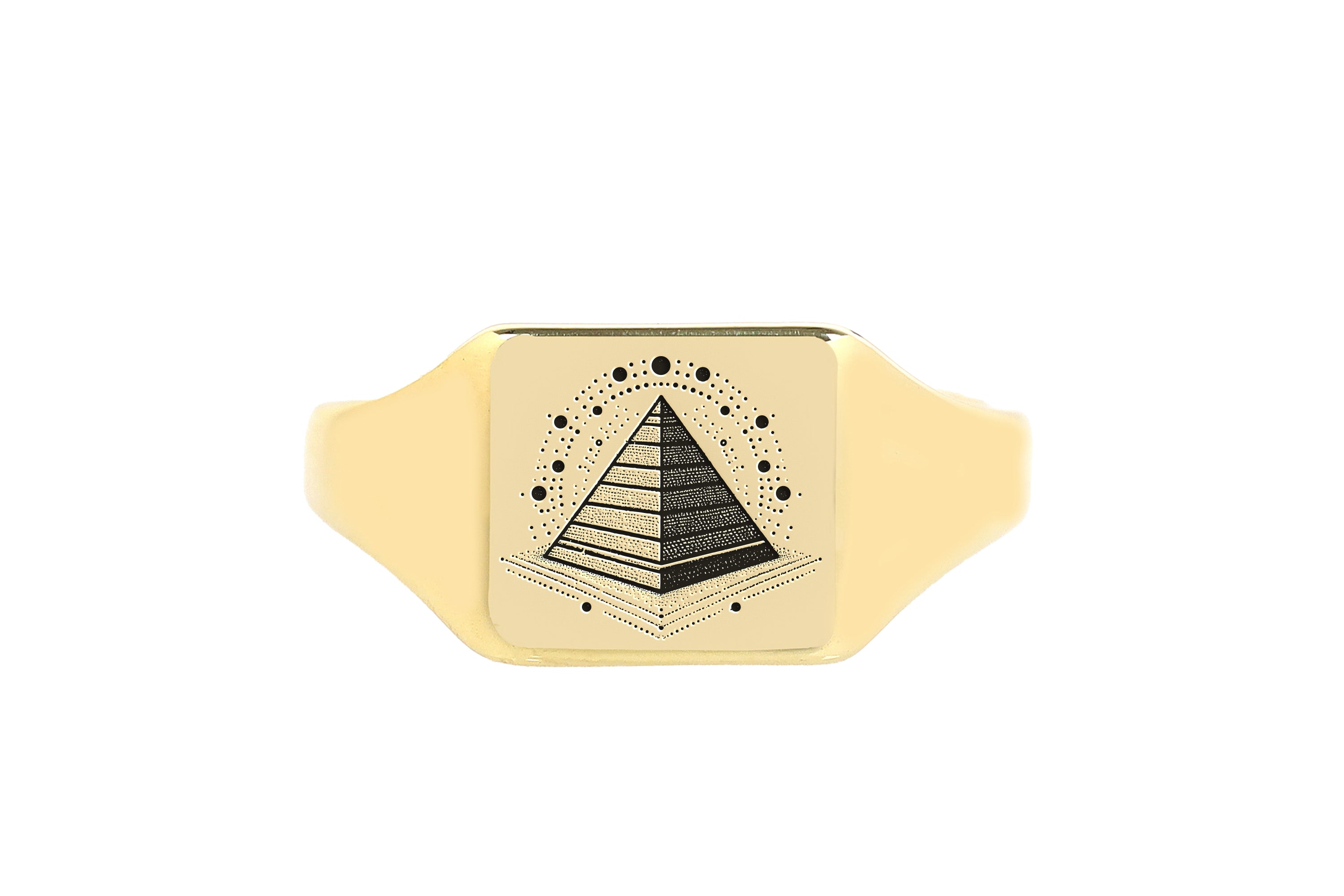 Engraved Pyramid Ring