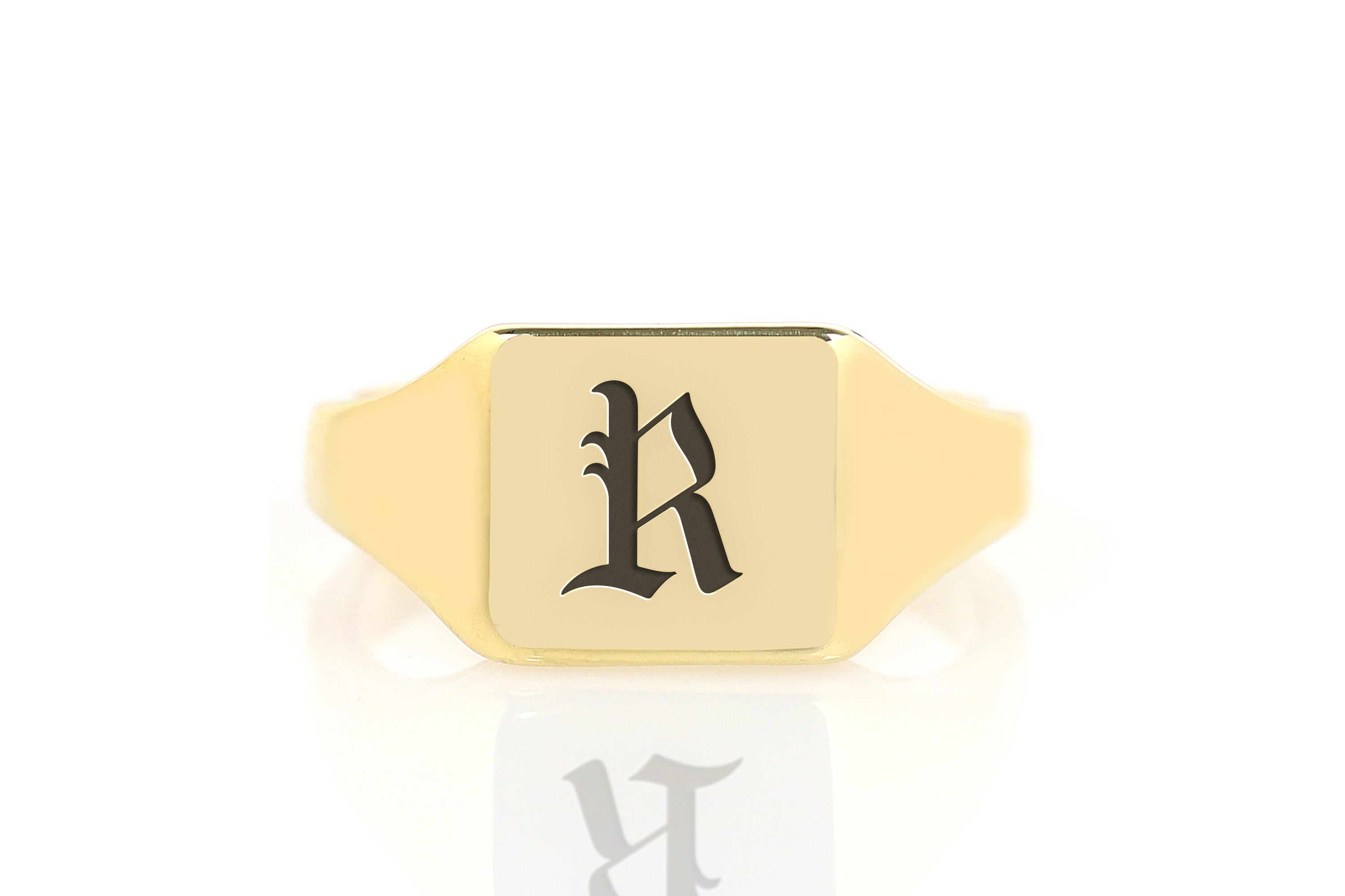 Custom Letter Engraved Ring