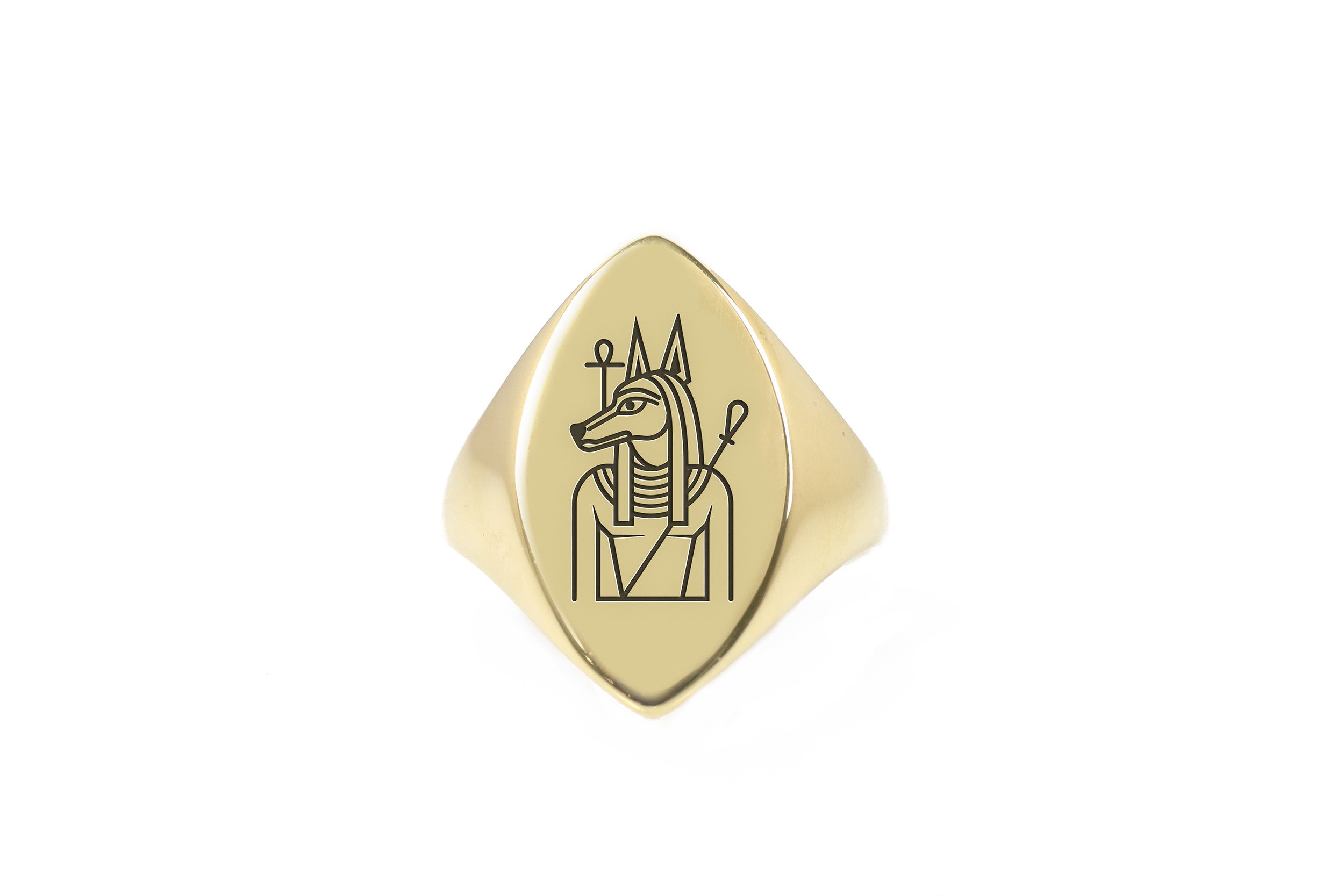 Egyptian God Anubis Gold Ring