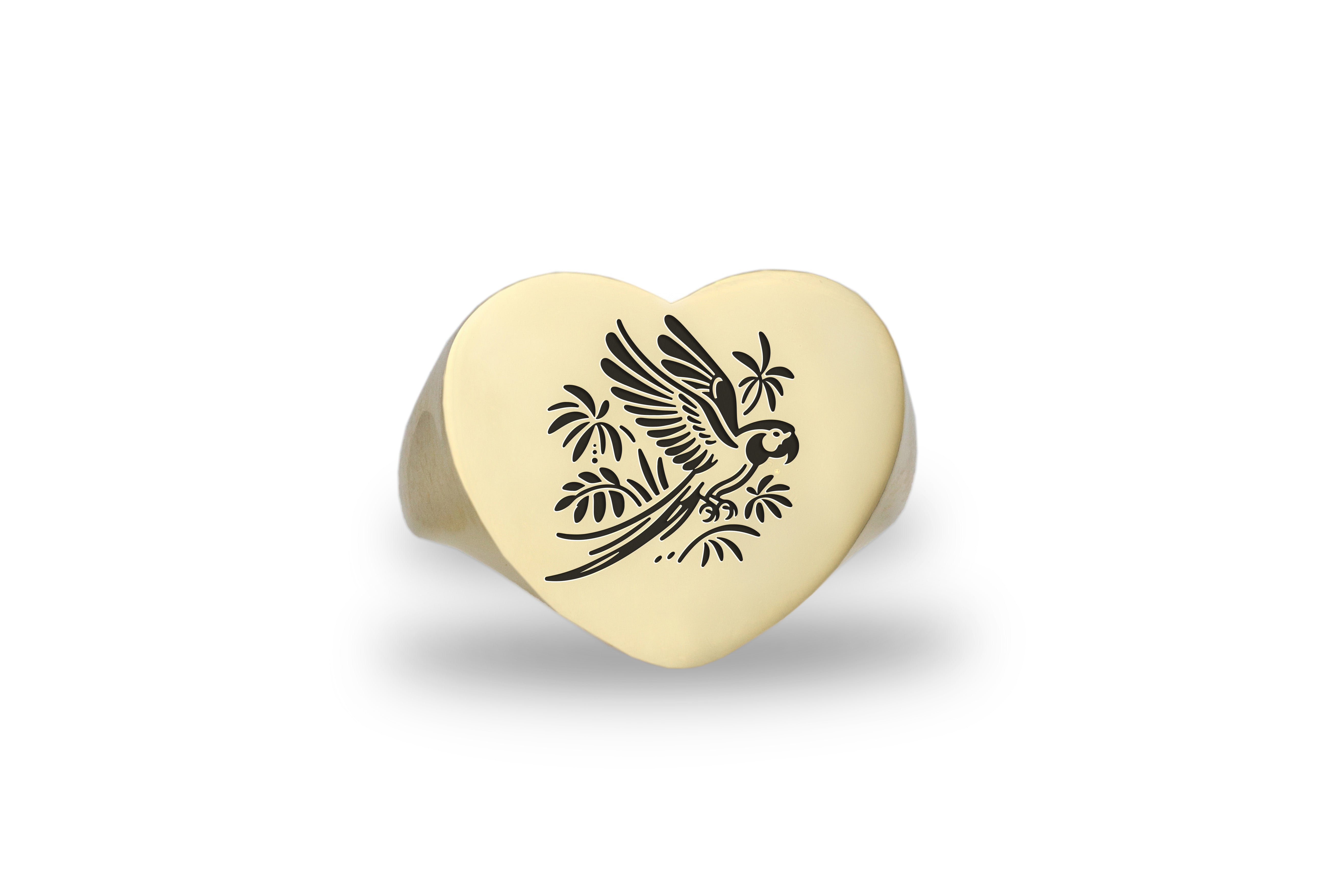 Macaw Bird Engraved Ring