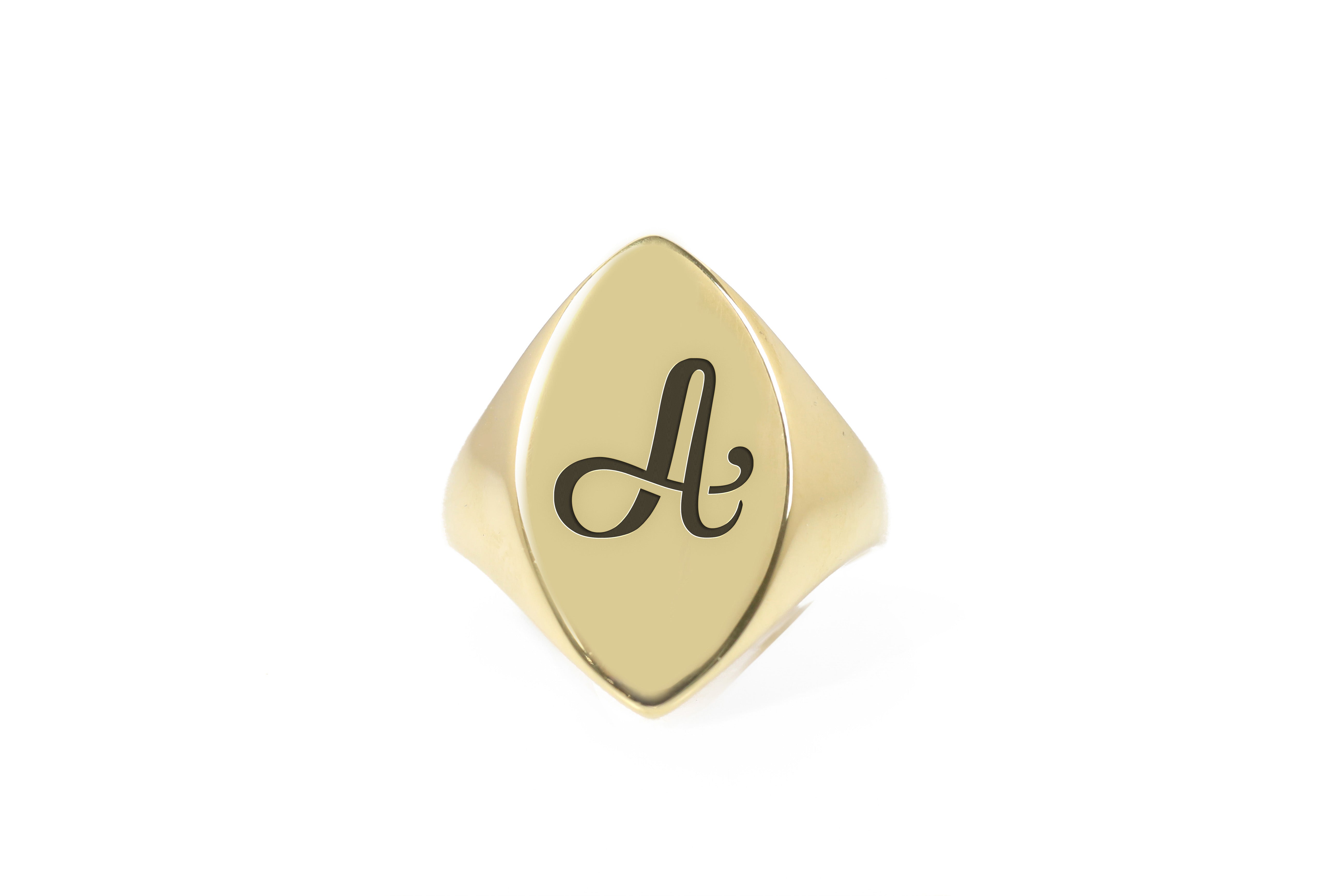 Engraved Vintage Letter Ring