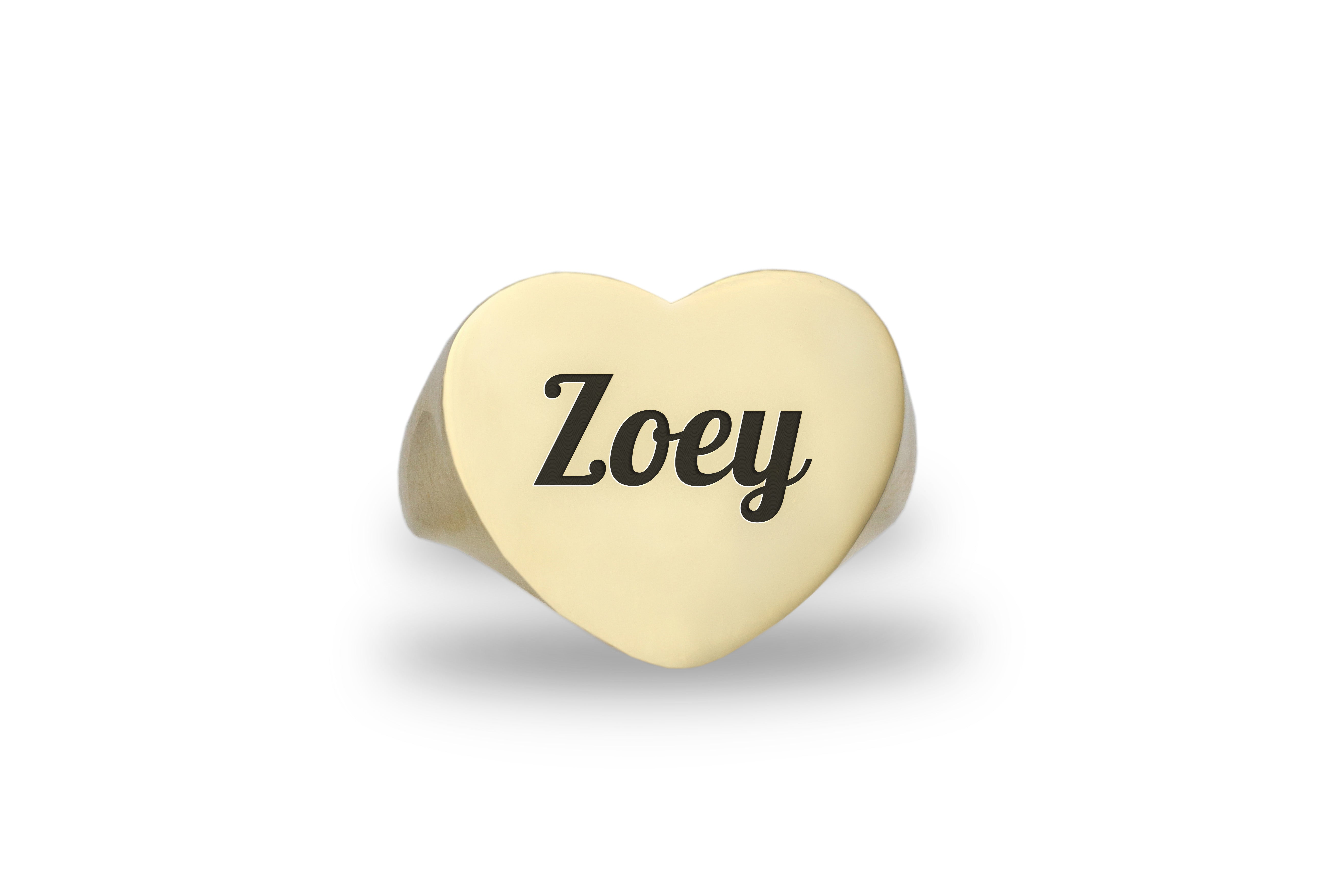 14k Gold Initials' Signet Ring