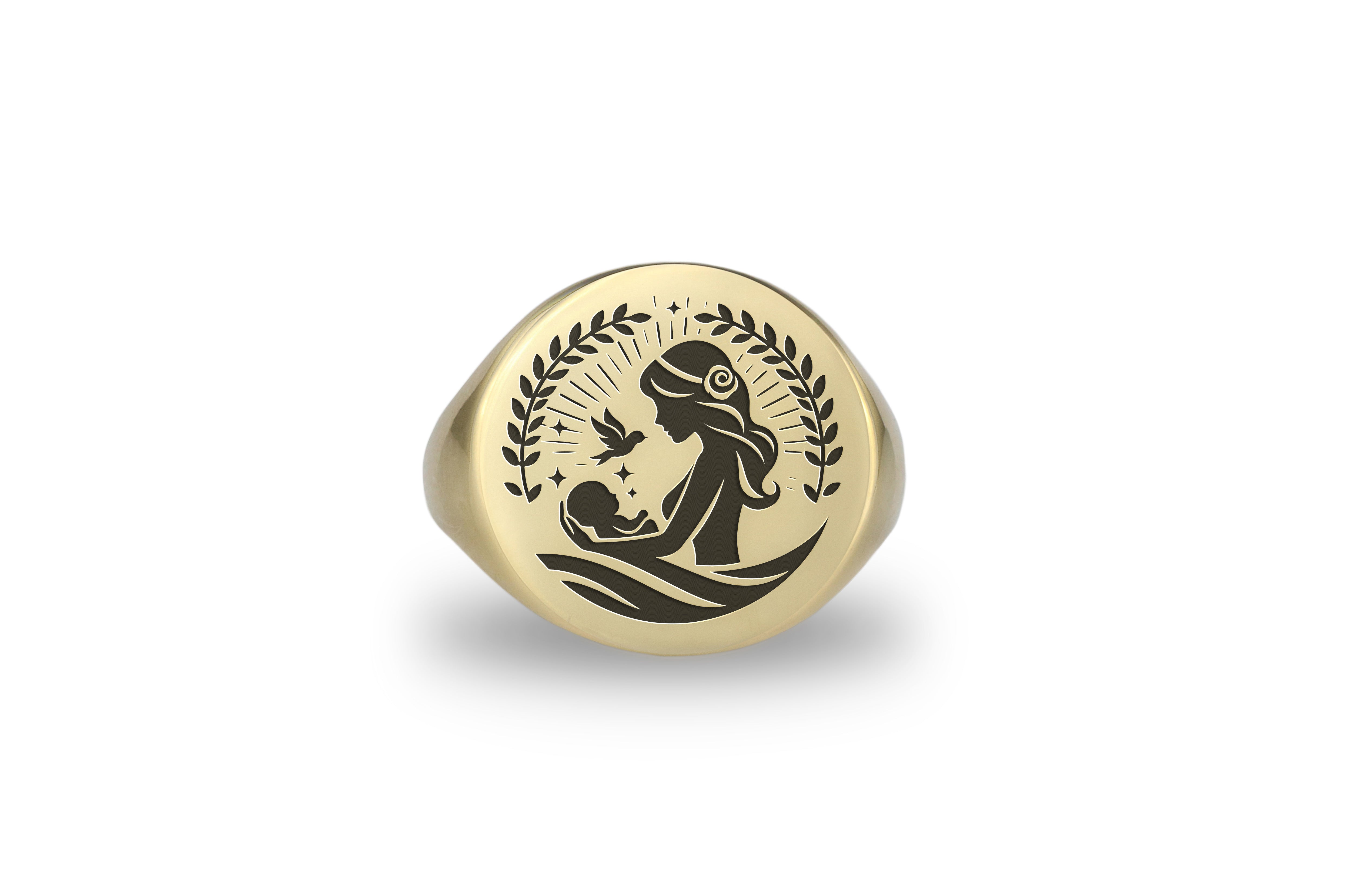 14k Gold Newborn Signet Ring