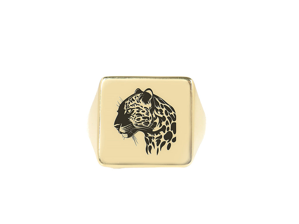 Gold Jaguar Signet Ring