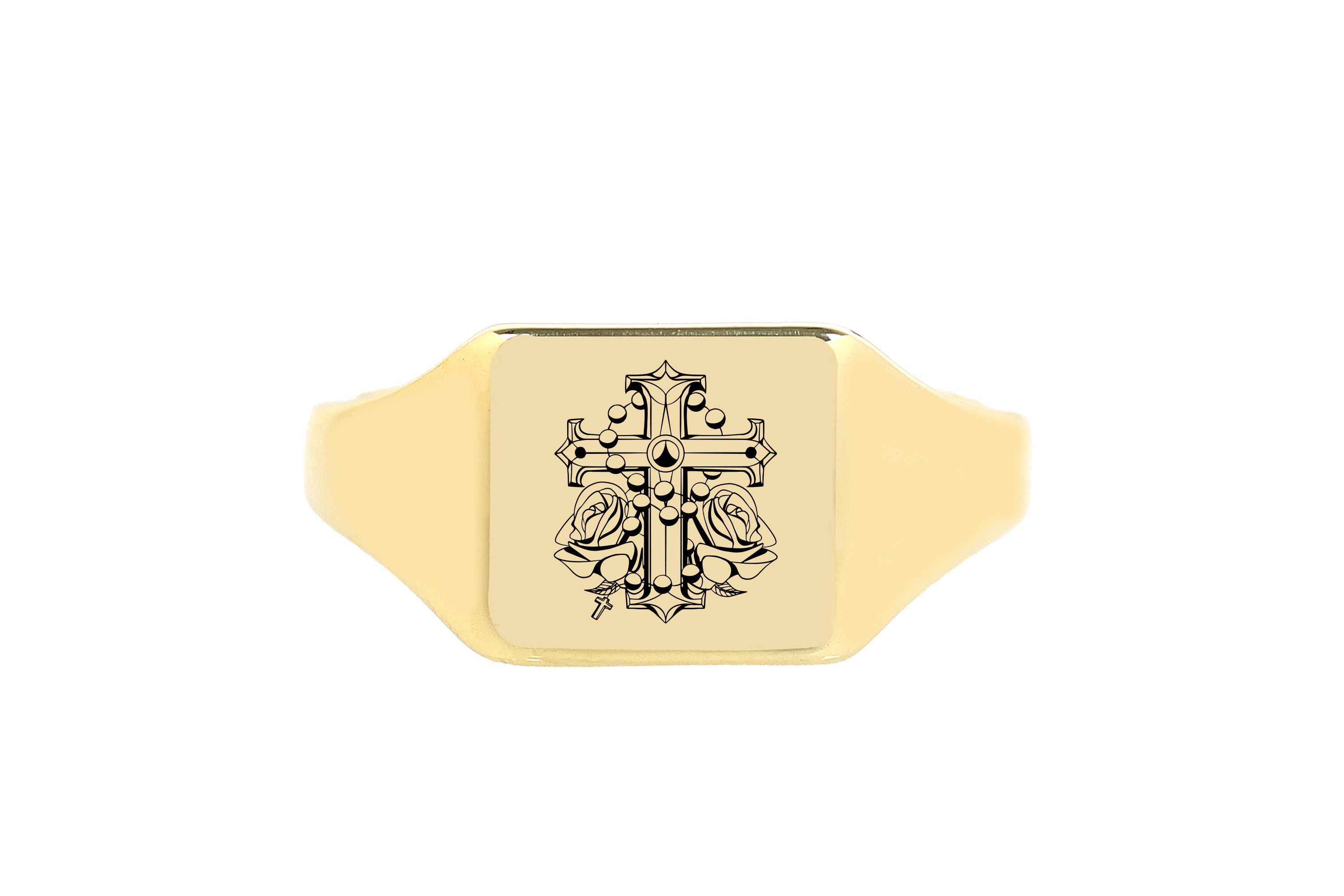 Chicano Cross Signet Ring