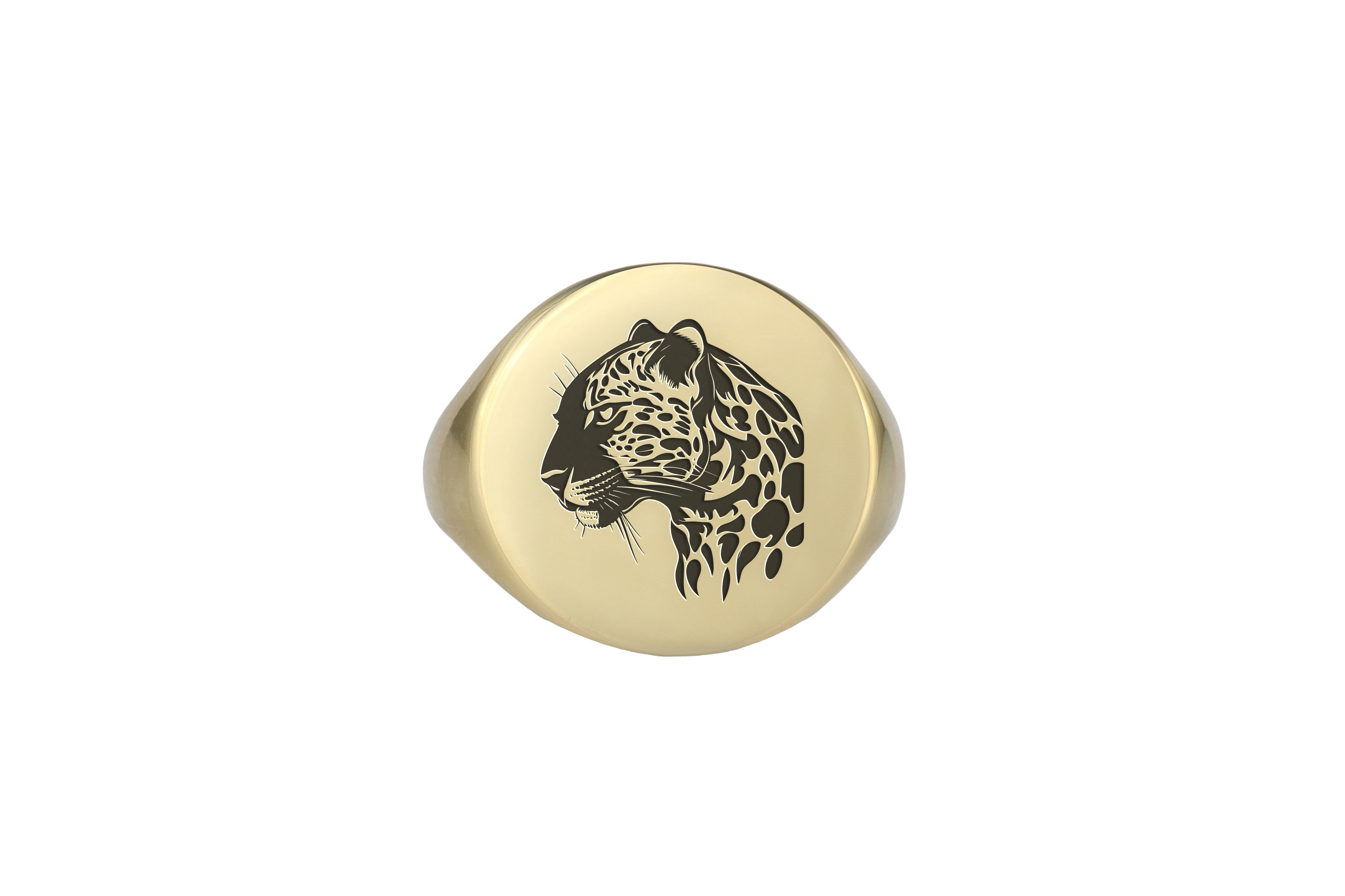 Engraved Jaguar Gold Ring
