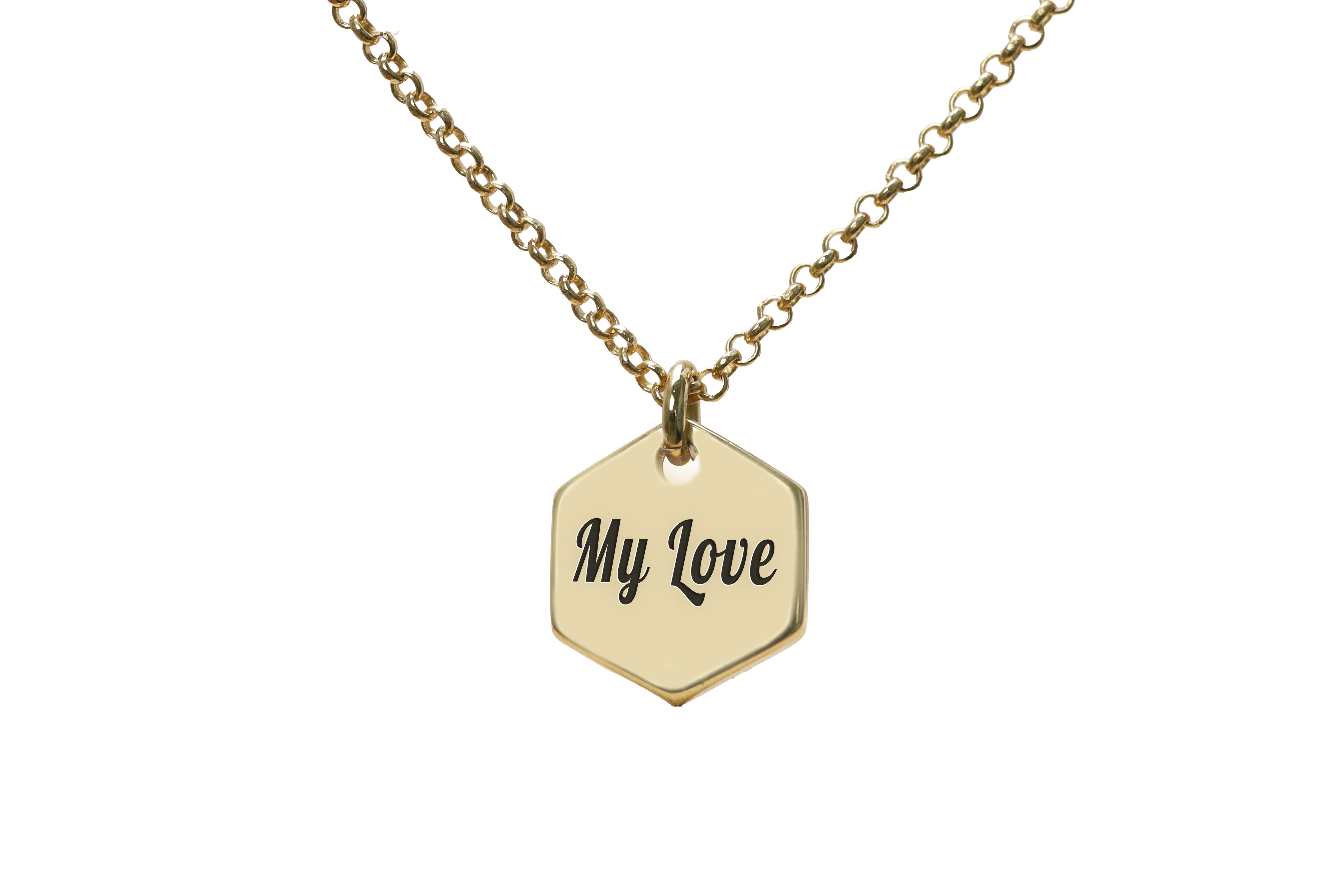 14k Gold Engraved Necklace