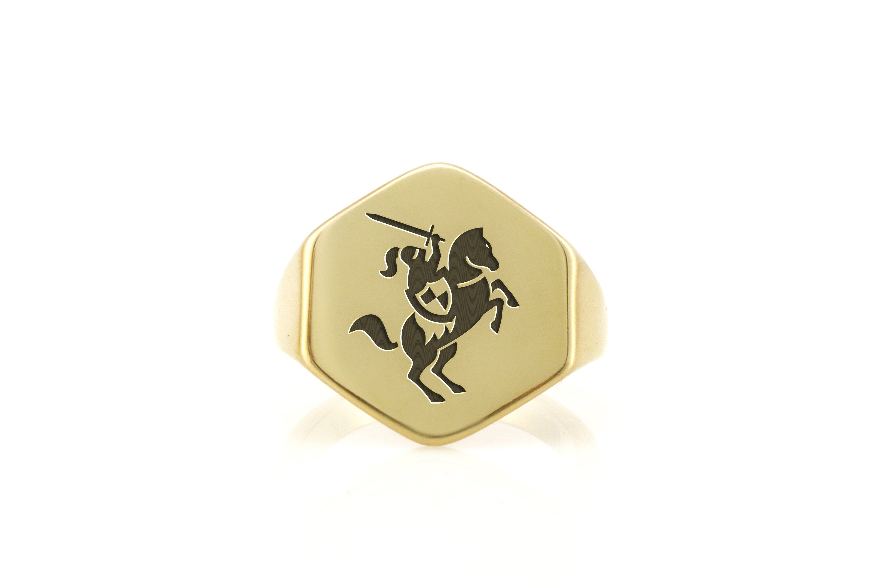 Gold Knight Signet Ring