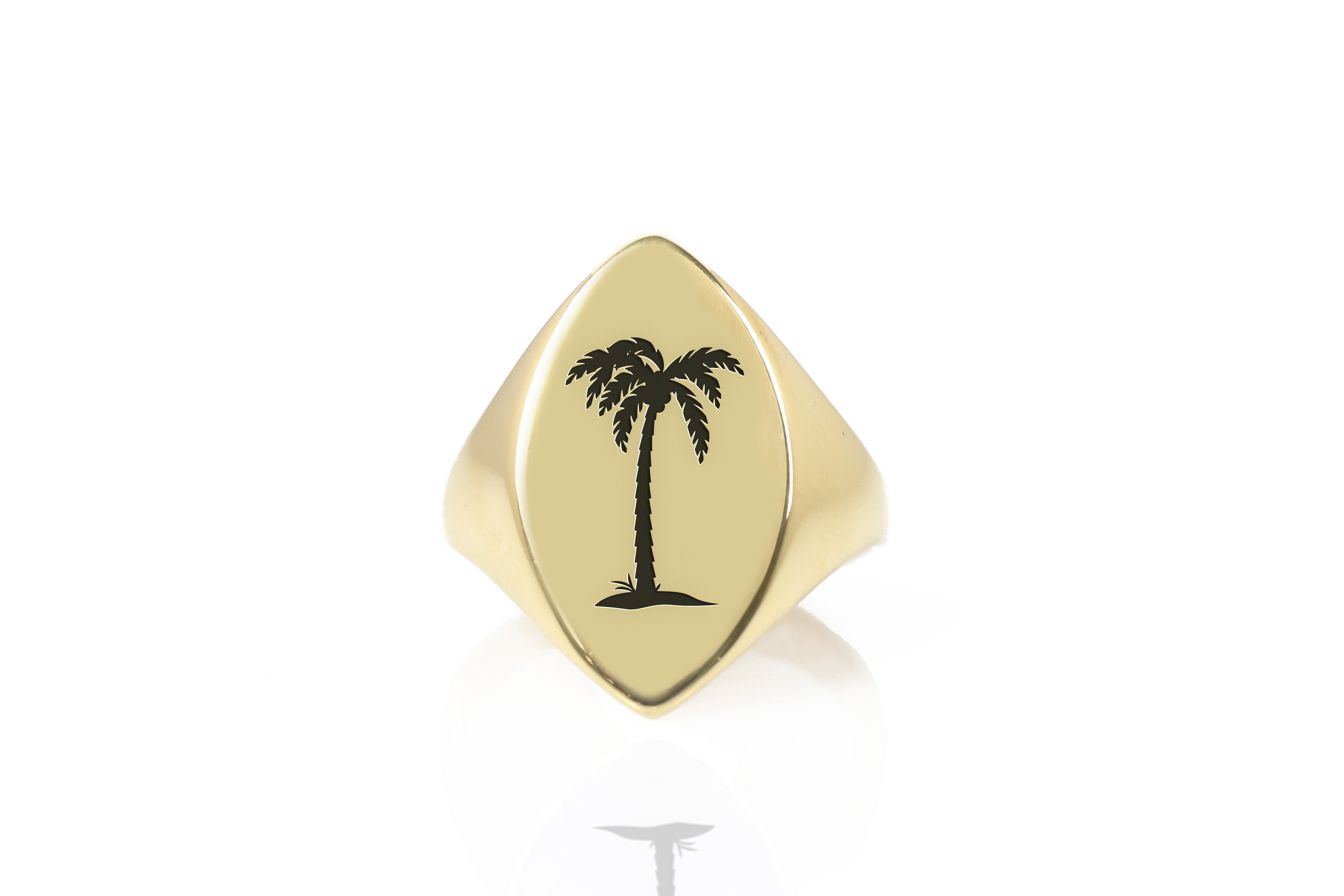Palm Tree Signet Ring