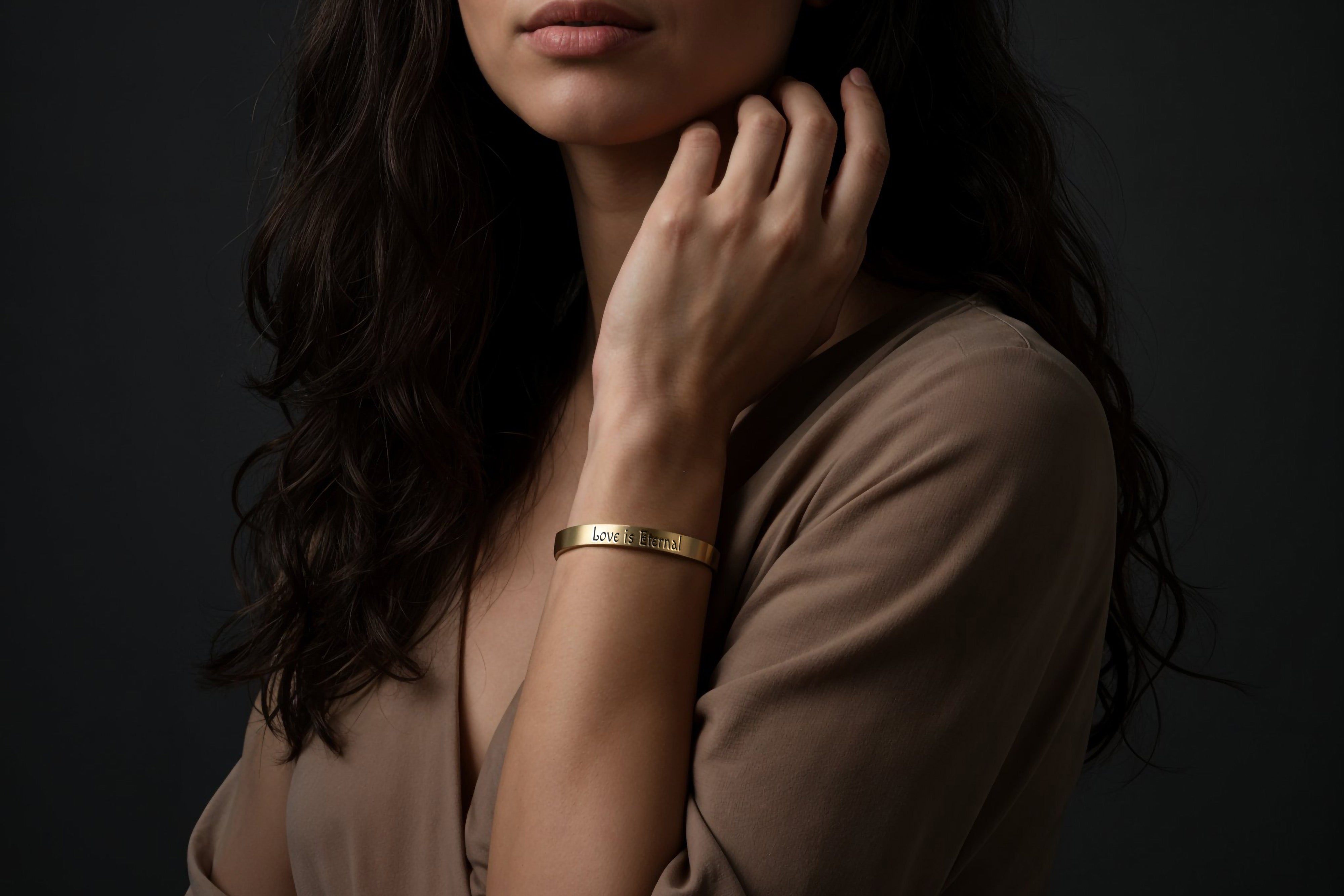 Medieval Font Engraved Bangle