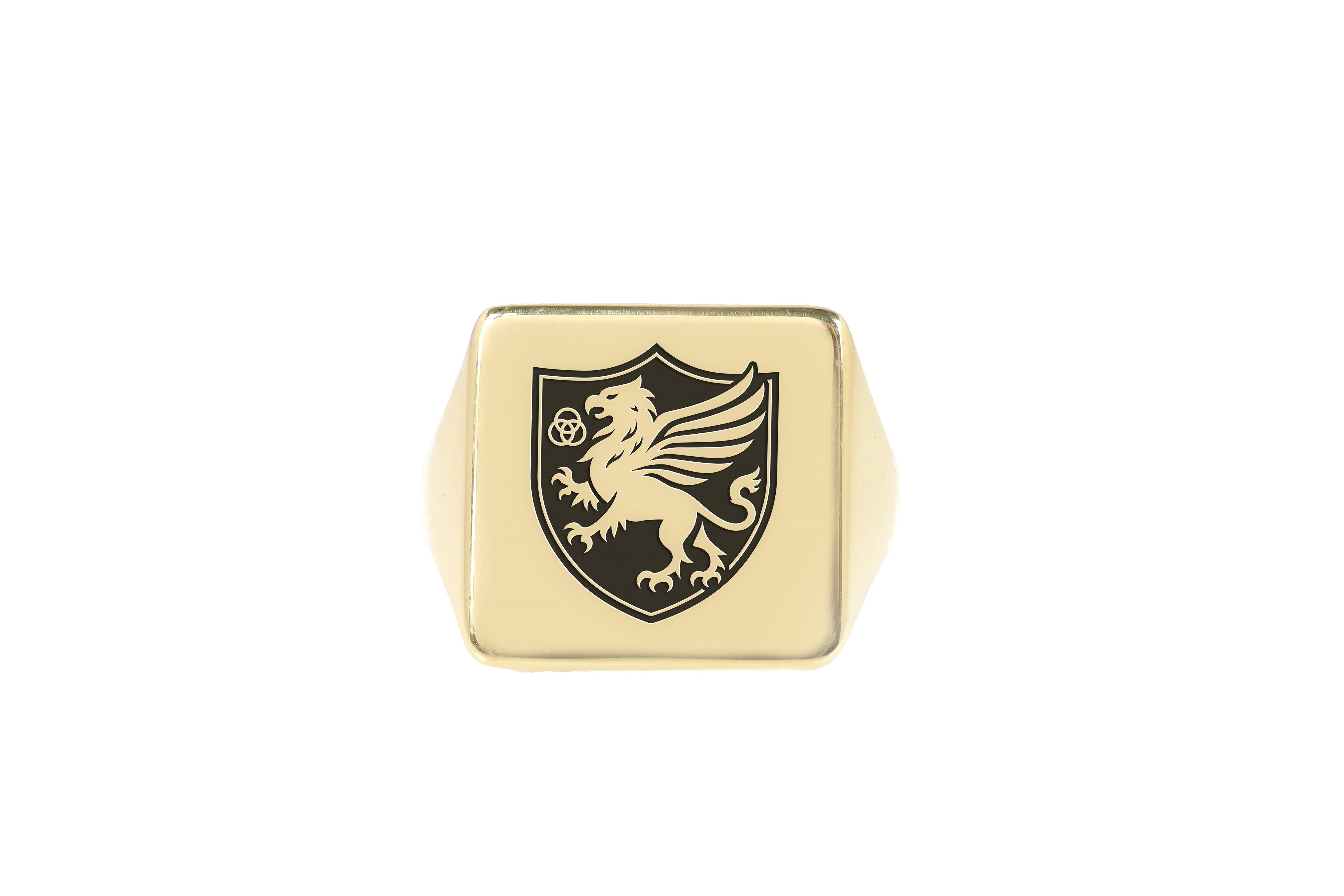 Engraved Griffin Signet Ring