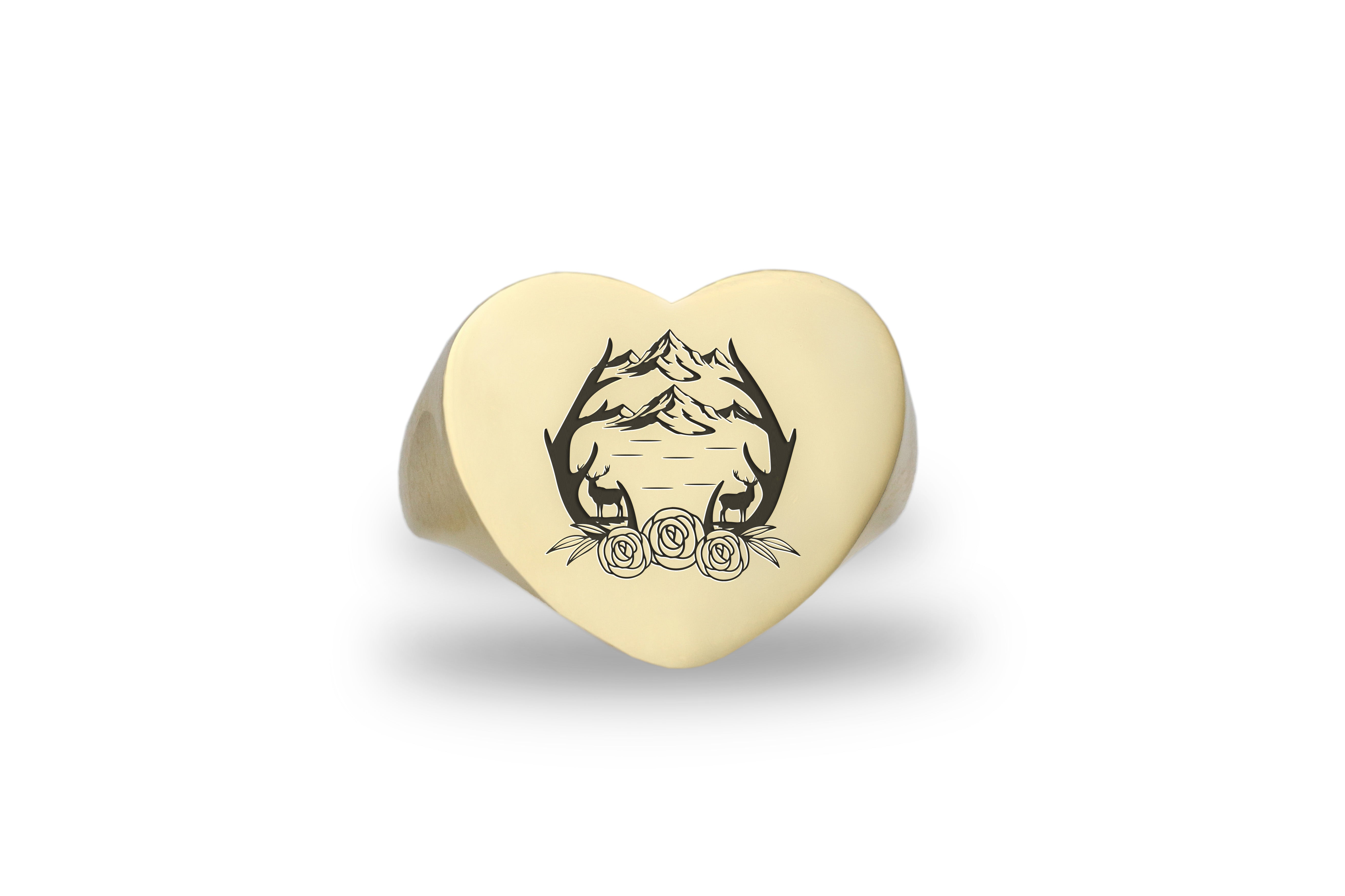 Deer Antlers and Mountains Ring