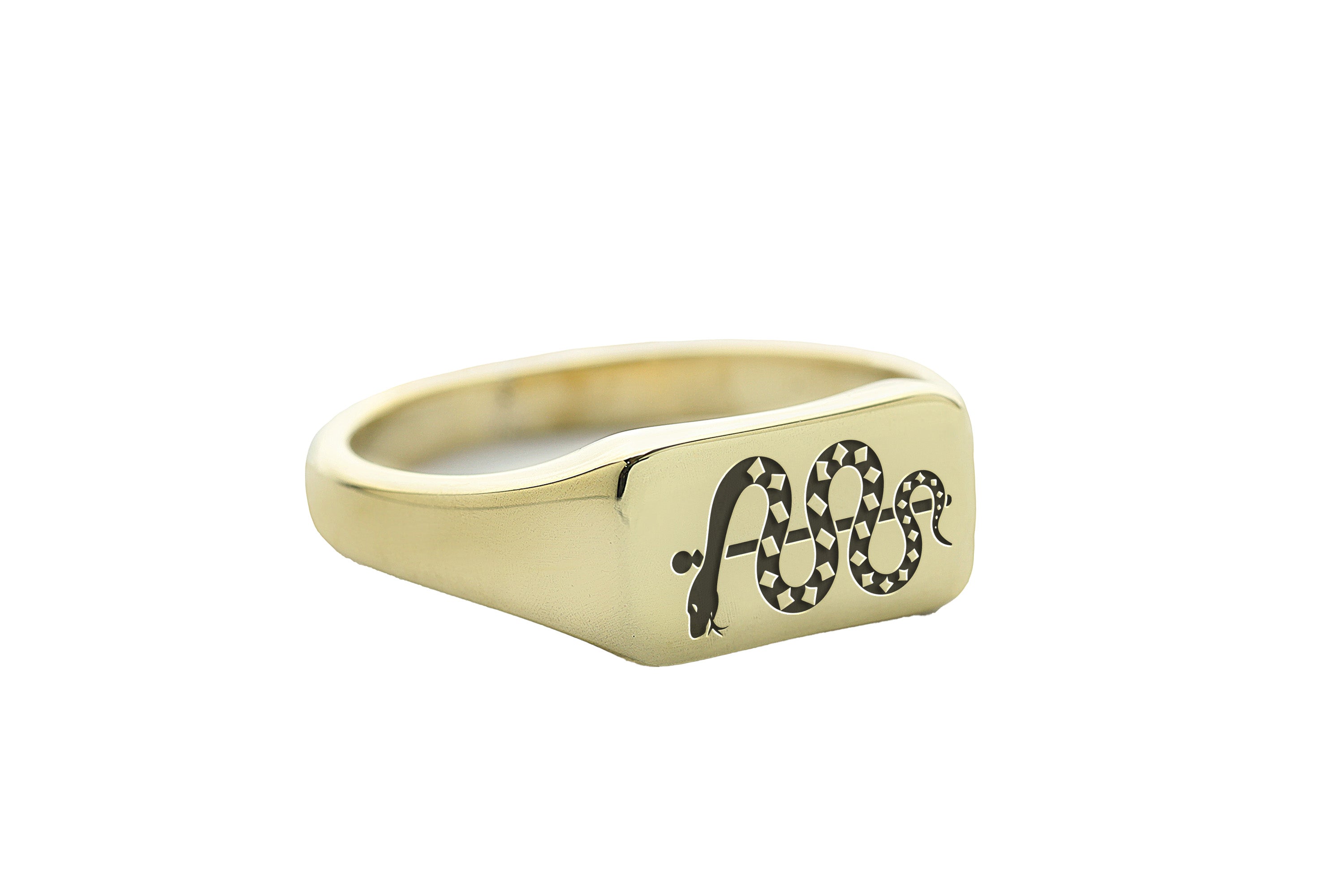 Snake Engraving Rectangle Ring