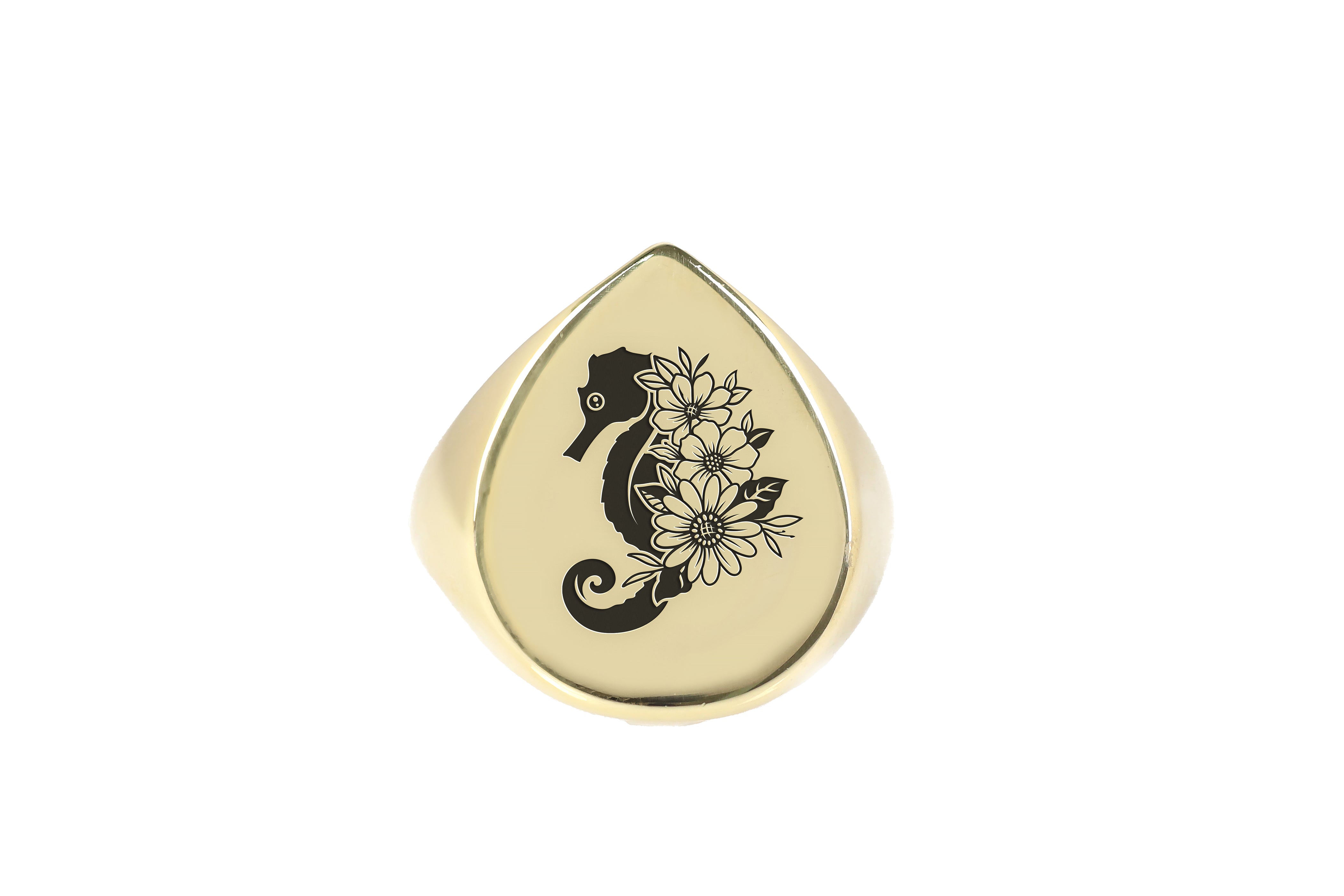 14k Gold Sea Horse Ring