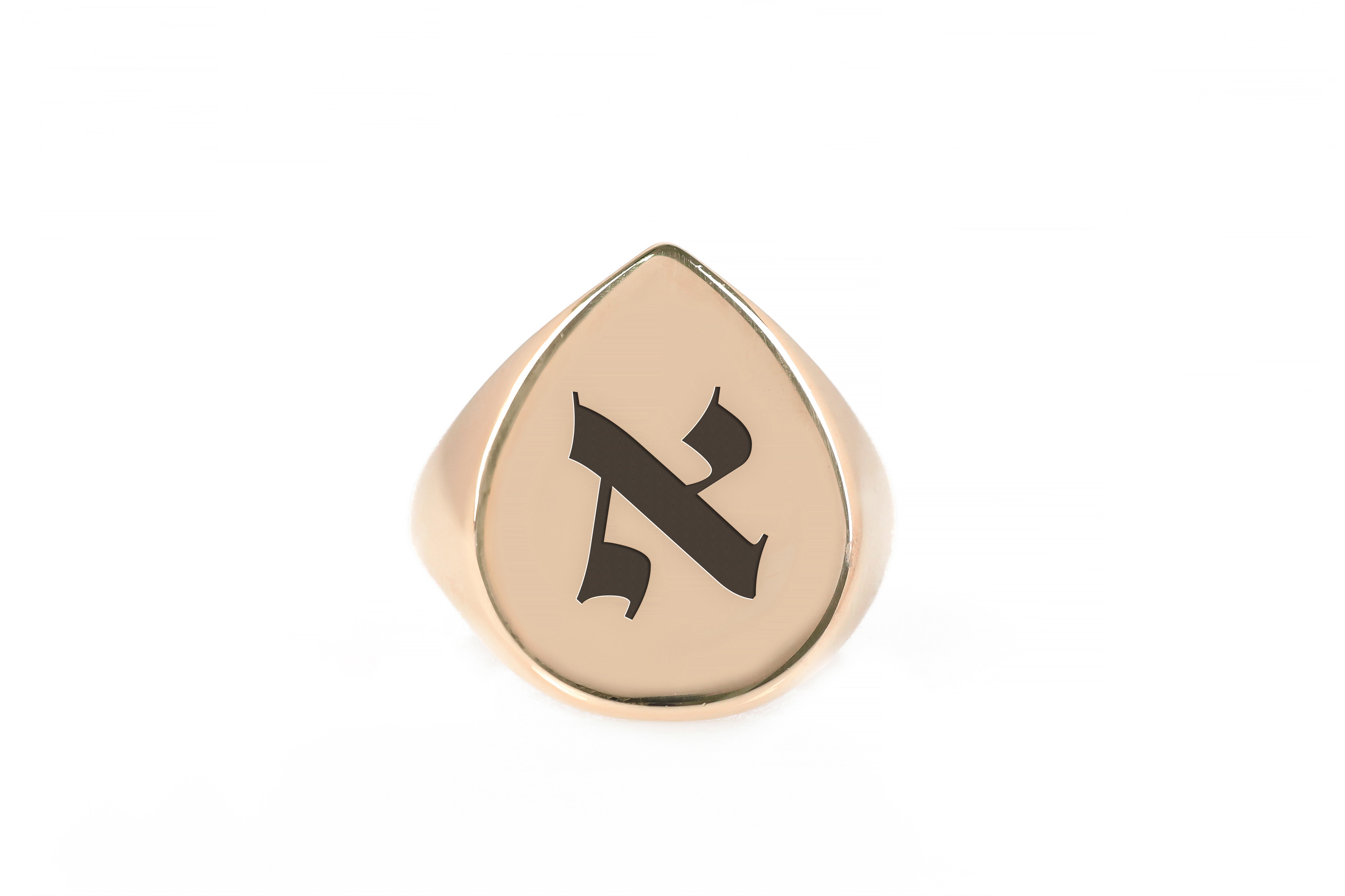 Hebrew Rose Gold Signet Ring