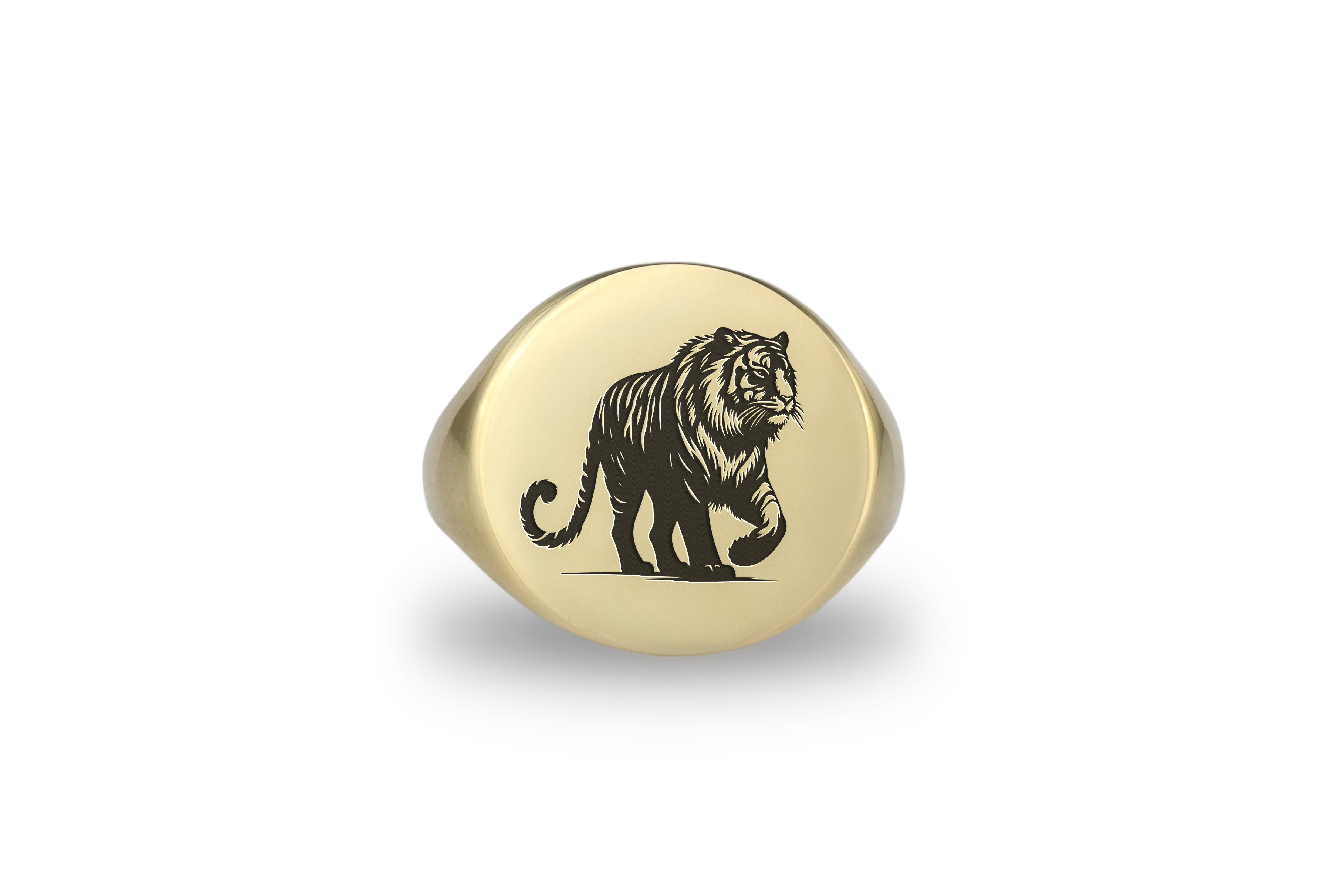 Custom Tiger Engraved Ring