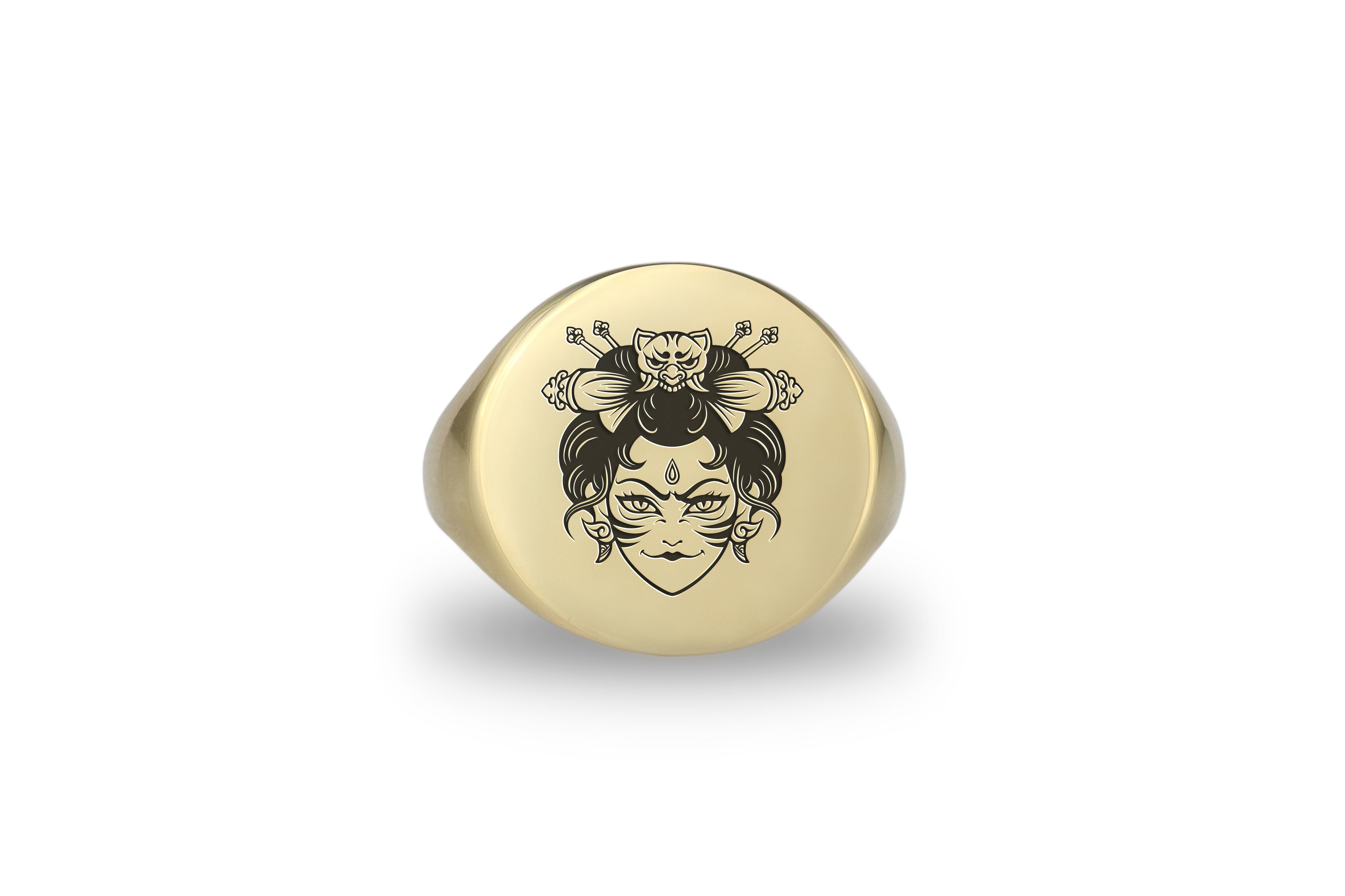 Custom Engraved Geisha Ring