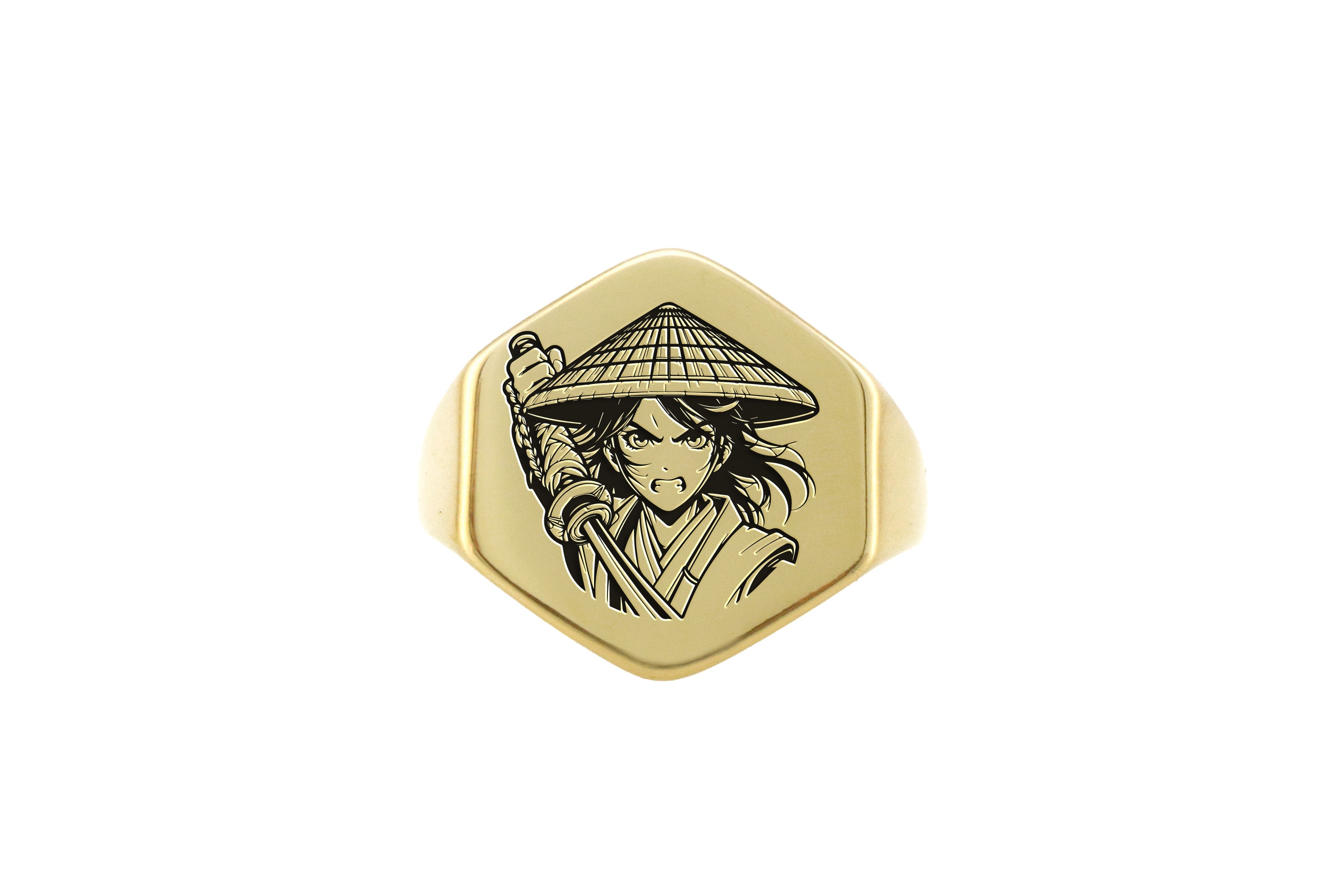 14k Gold Anime Signet Ring