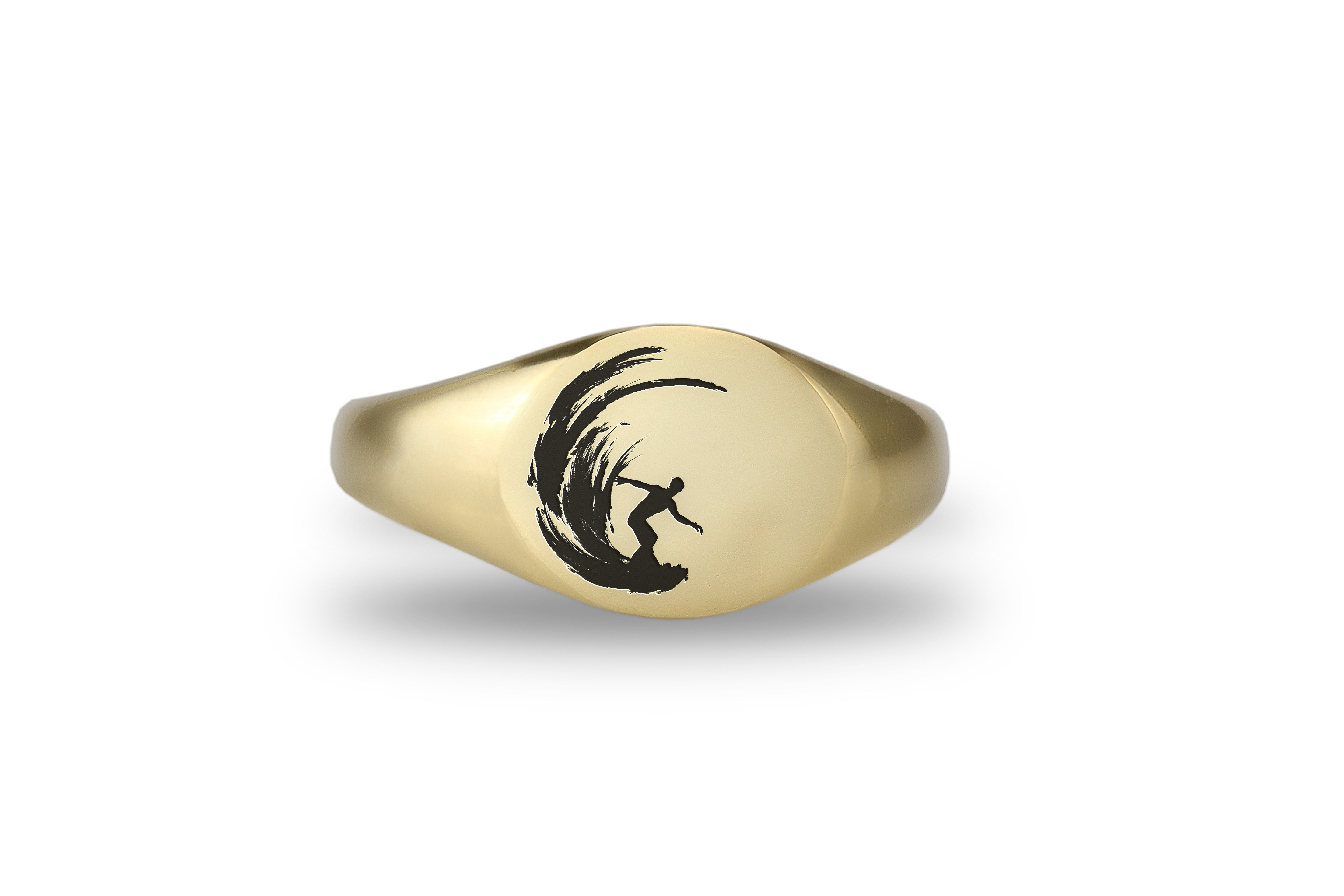 Surfers Engraving Ring
