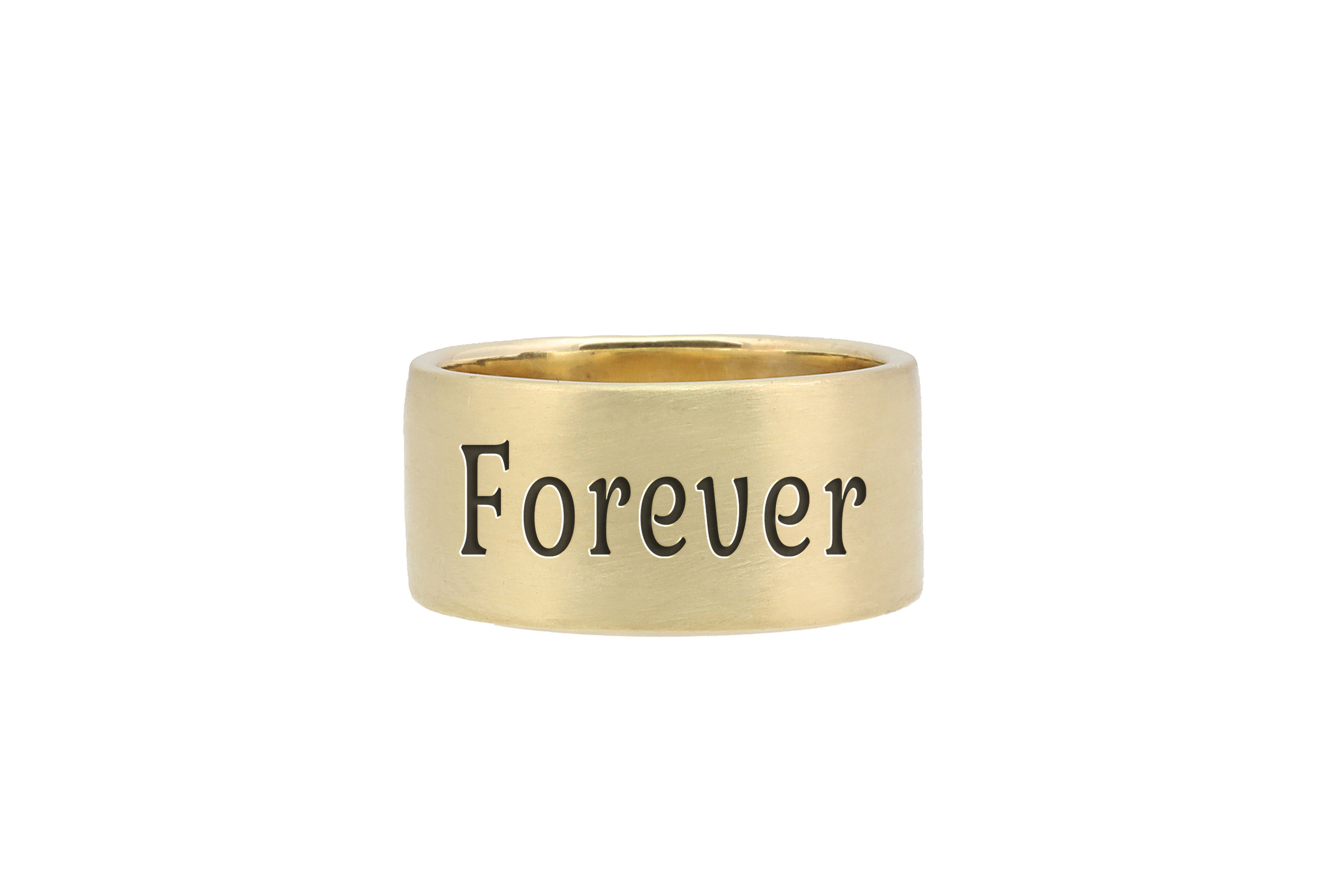 Custom Text Wide Band Ring