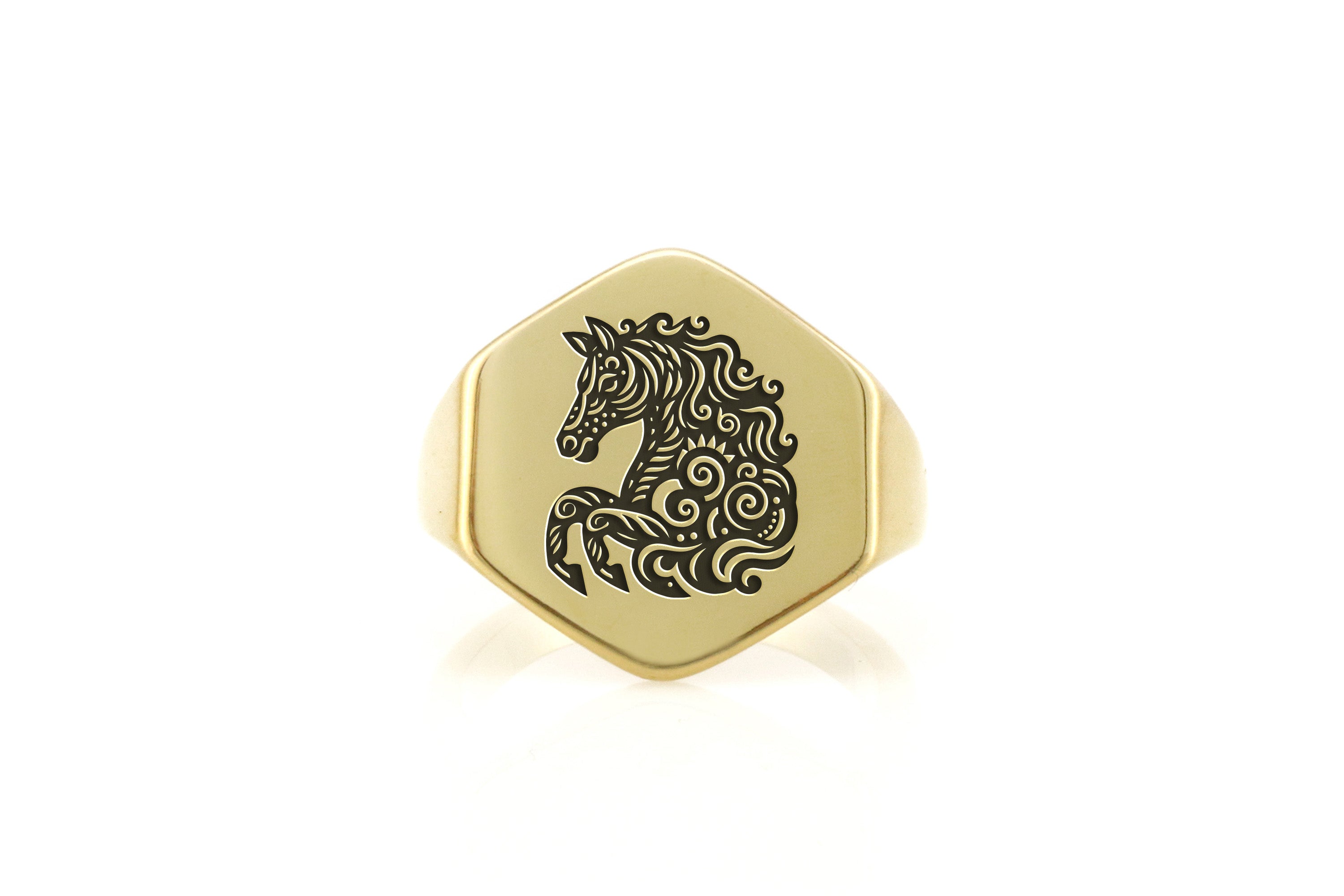 Gold Equestrian Statement Ring