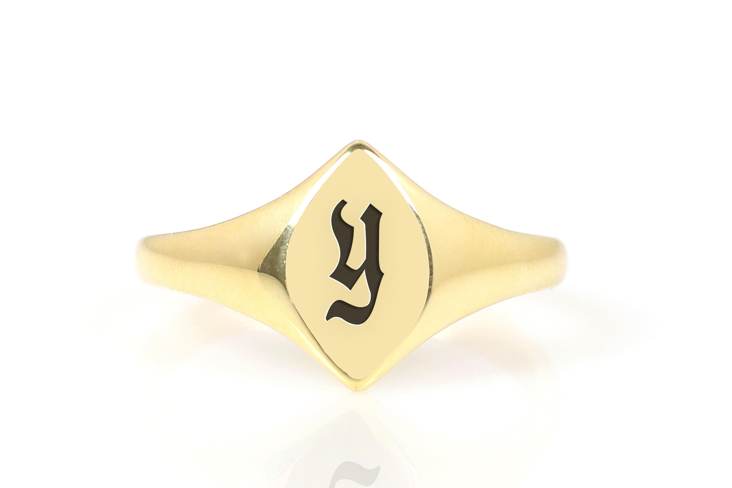 14k Gold Letter Signet Ring