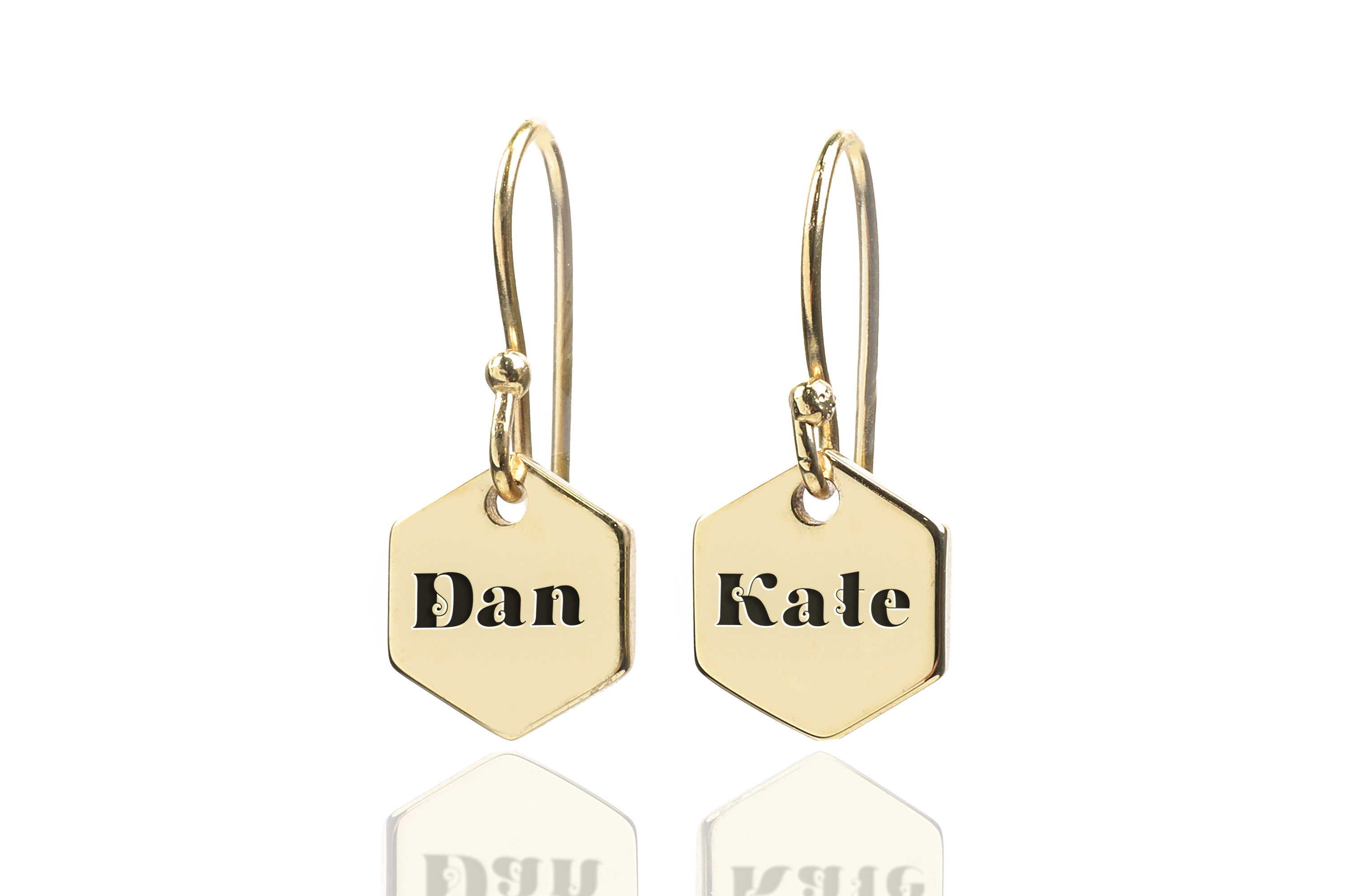 Engraved Name Earrings