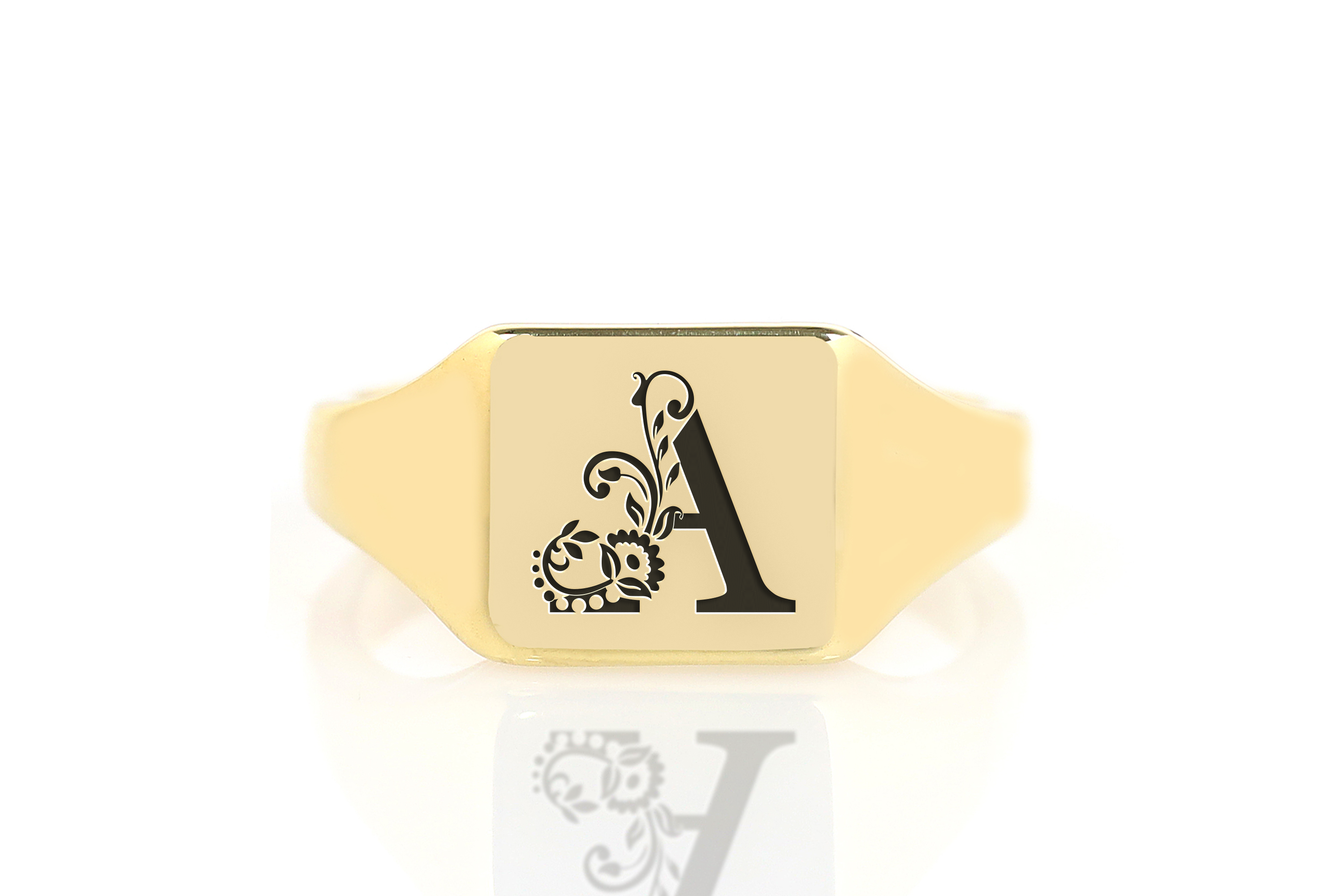 Engraved Name Initials Ring