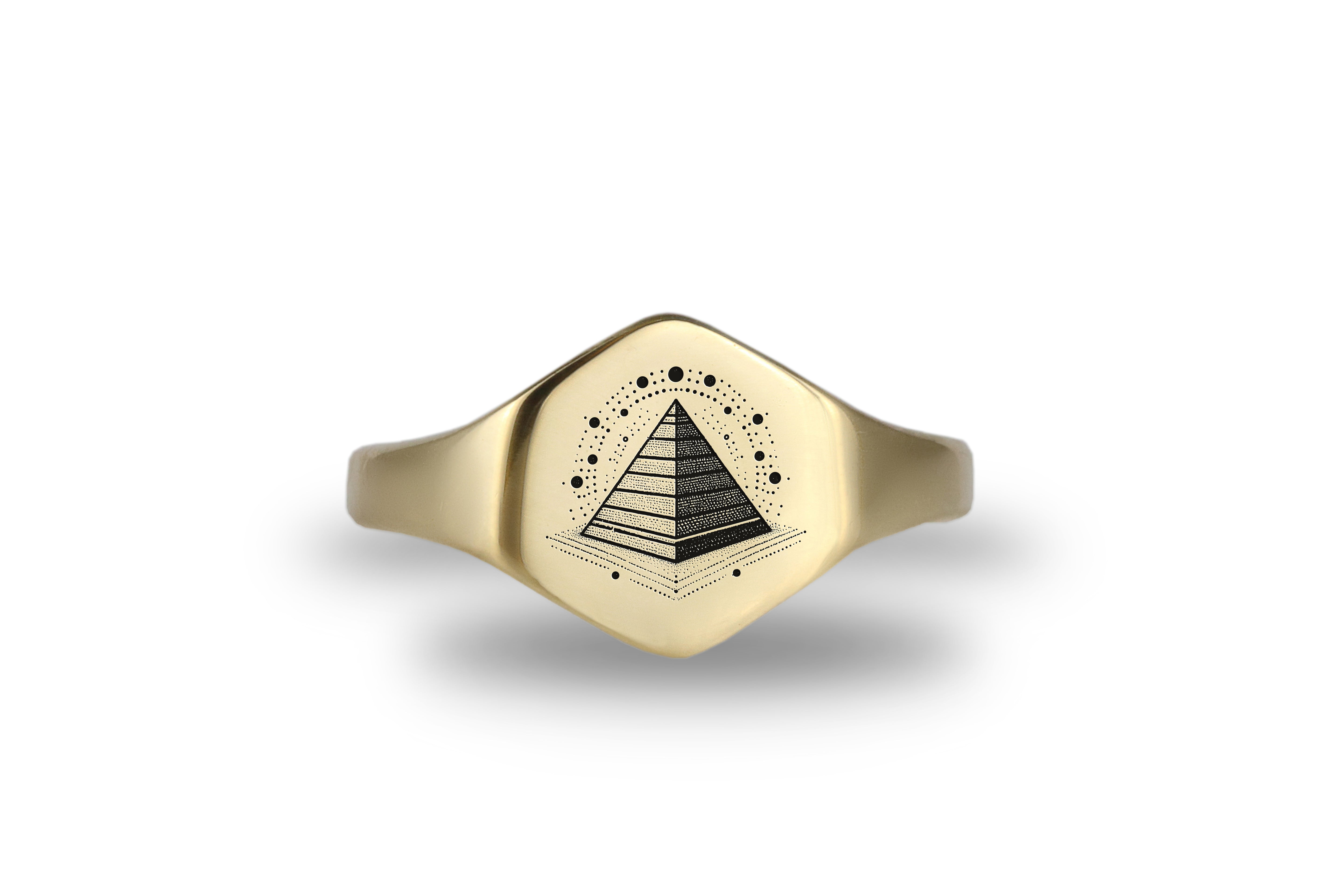 Pyramid Hexagon Gold Ring