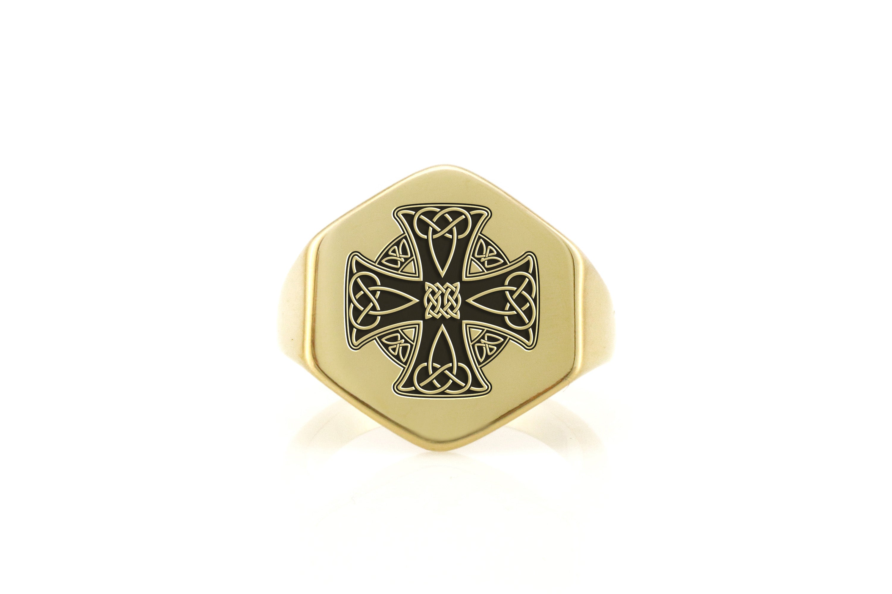 Celtic Knot Cross Gold Ring