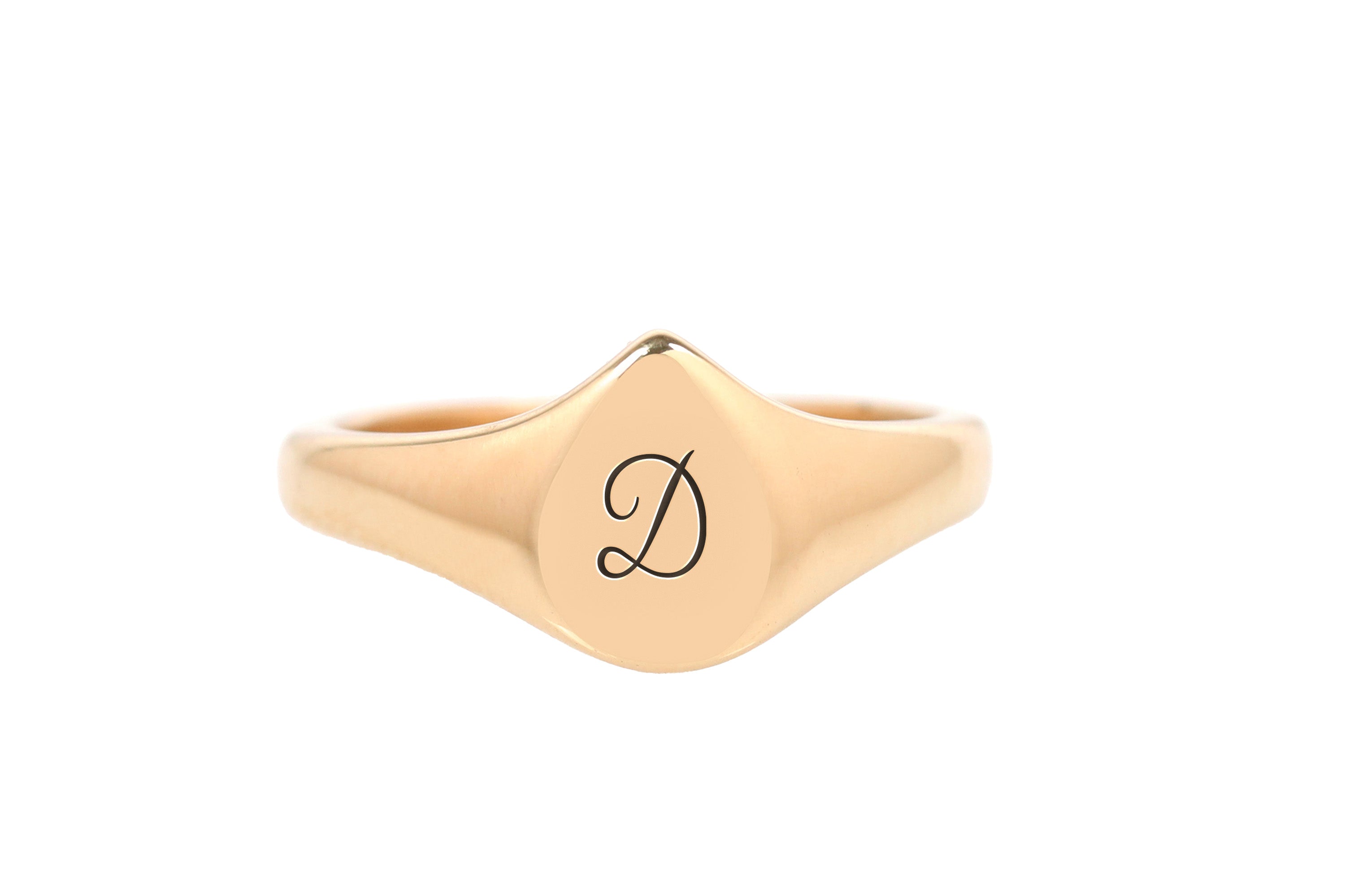 14k Rose Gold Letter Ring