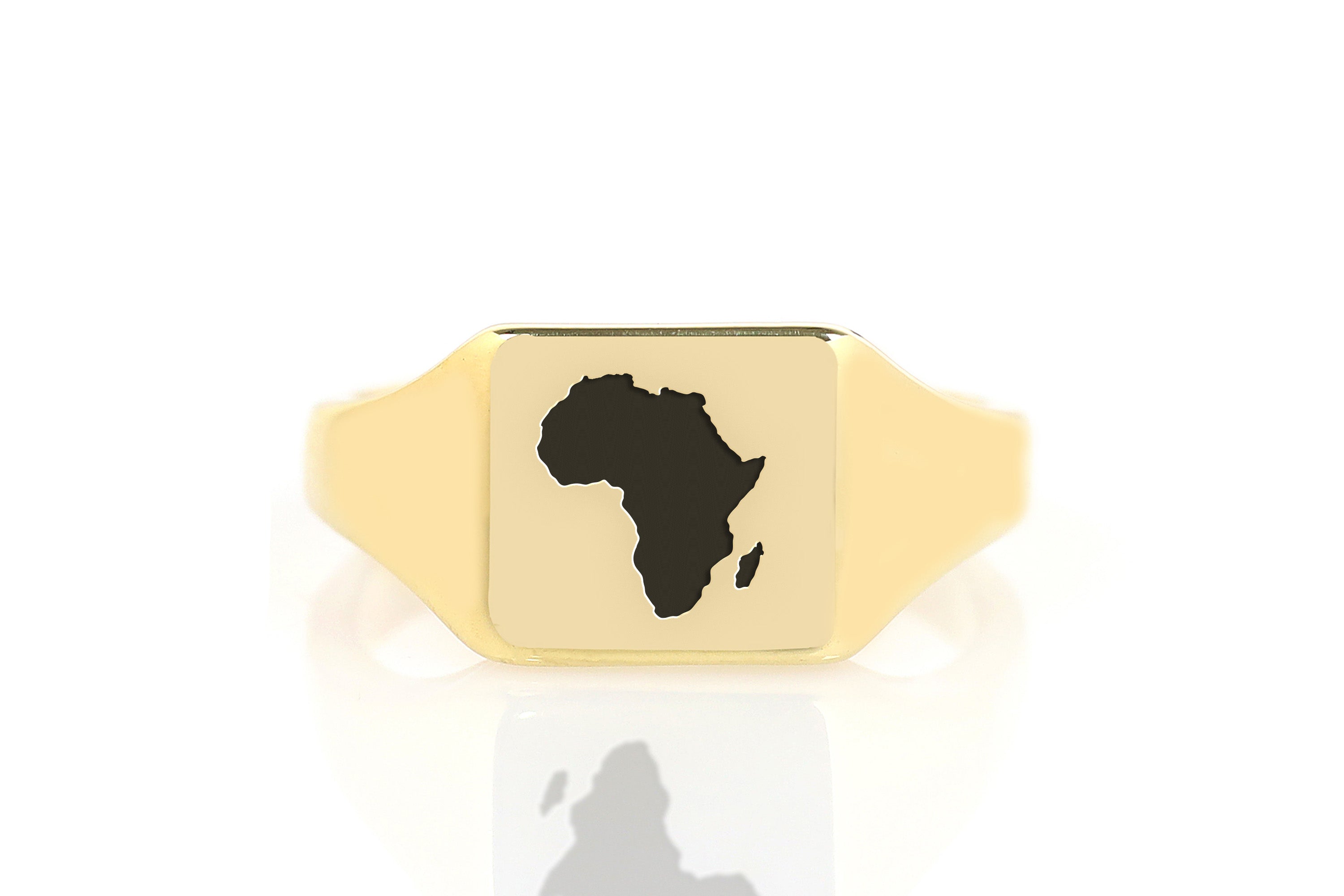 African Map Signet Ring