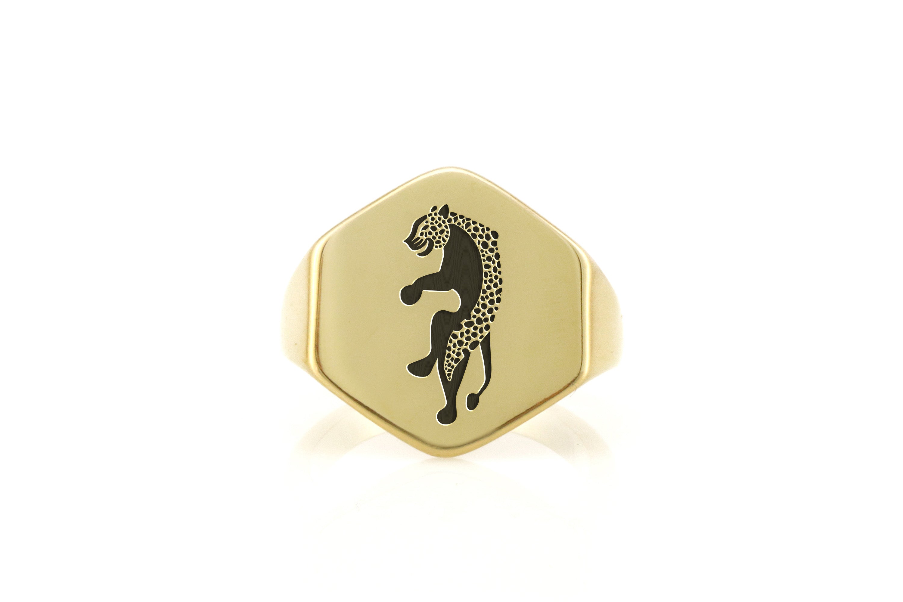 14k Gold Jaguar Signet Ring