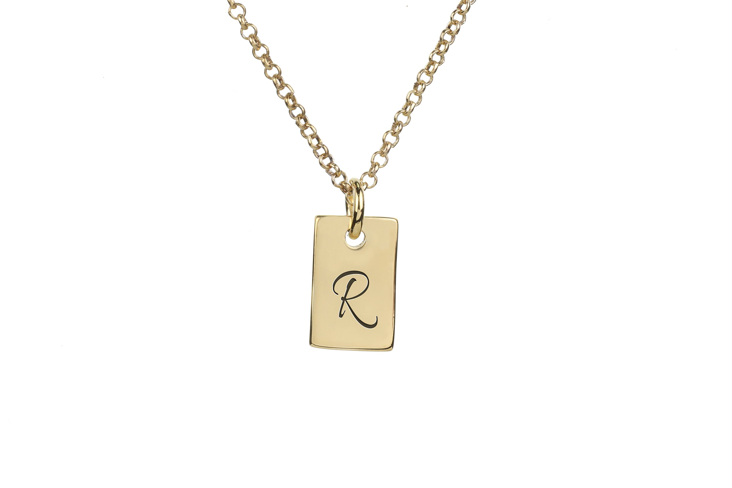 Handwritten Name Initial Gold Necklace