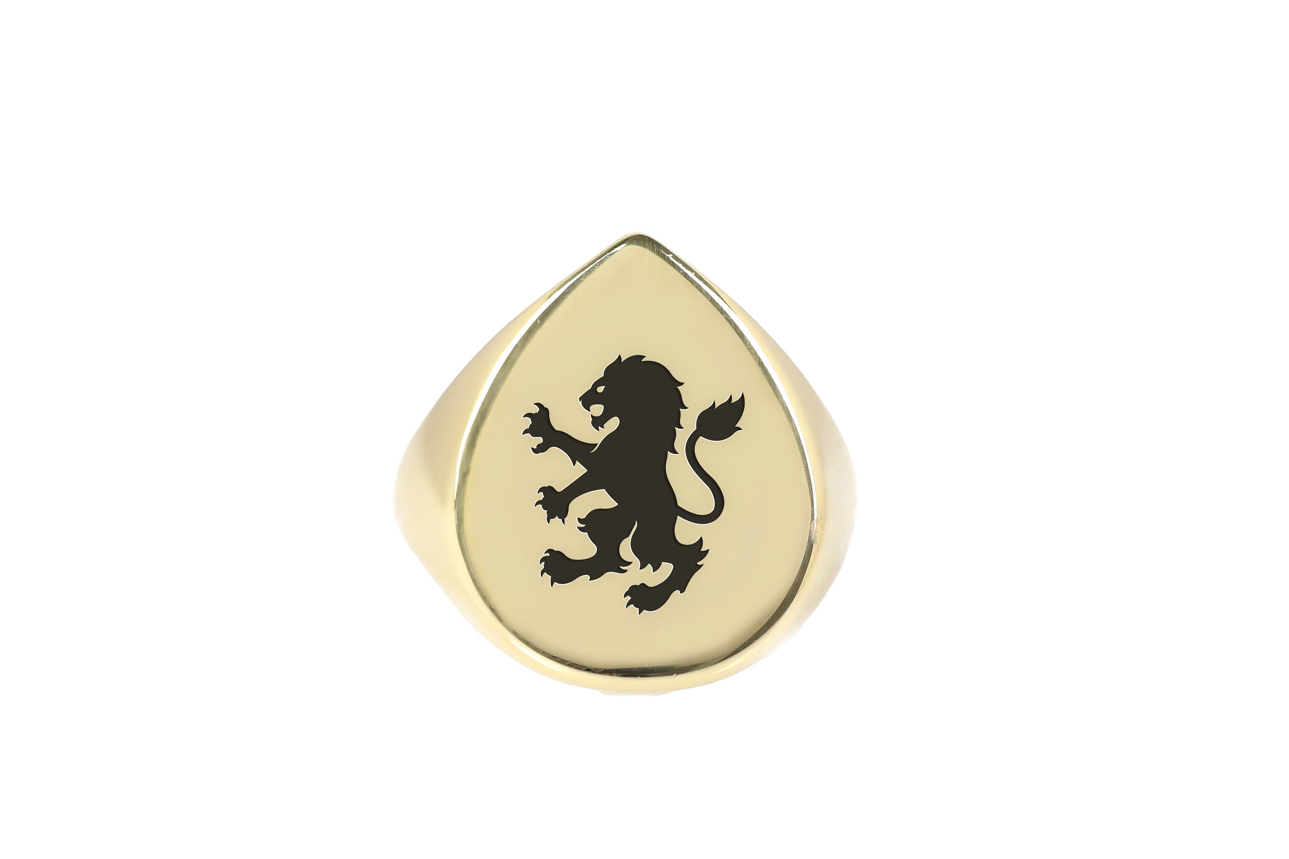 Heraldic Lion Engraved Ring