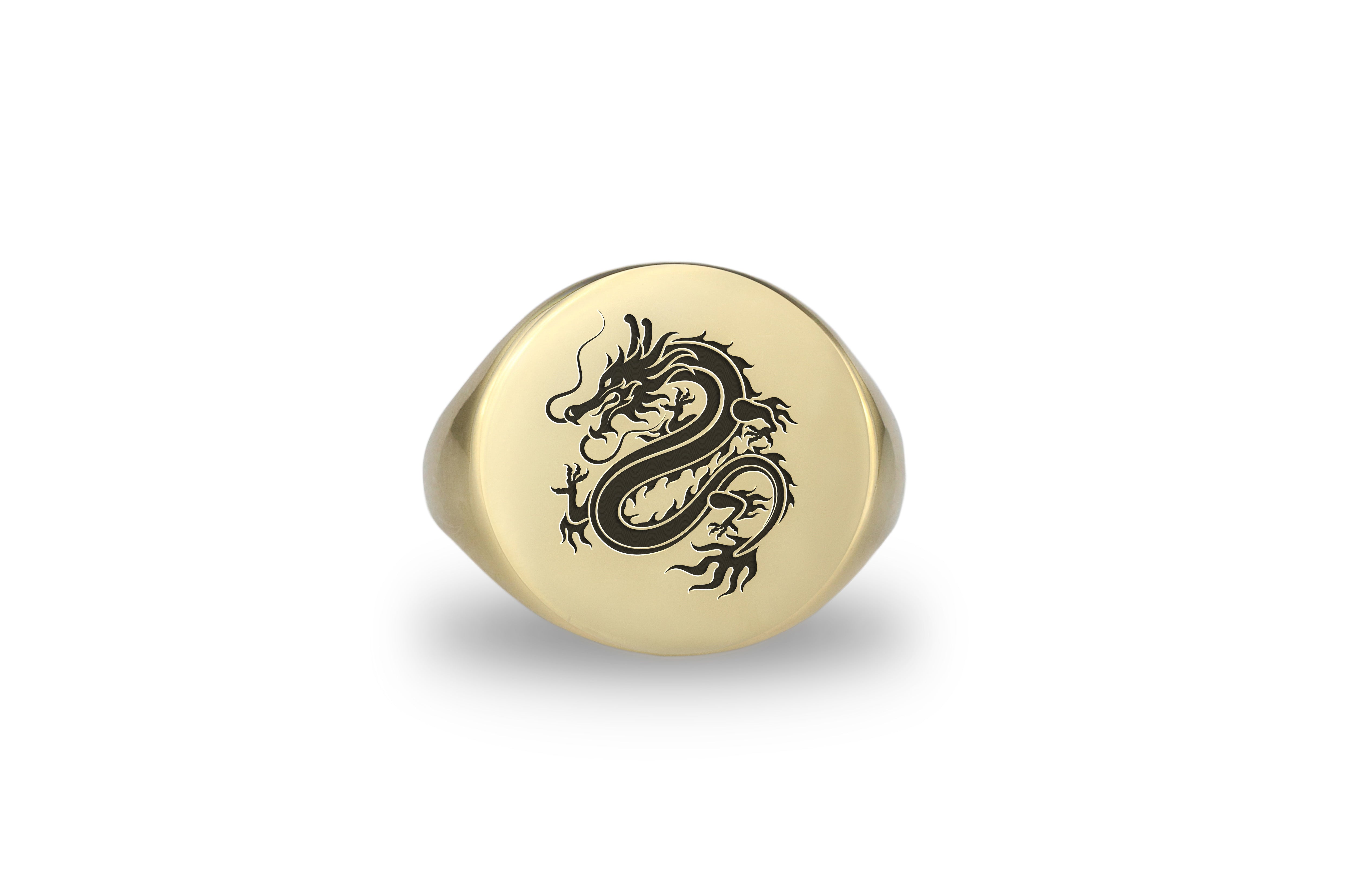 Chinese Dragon Engraving Ring