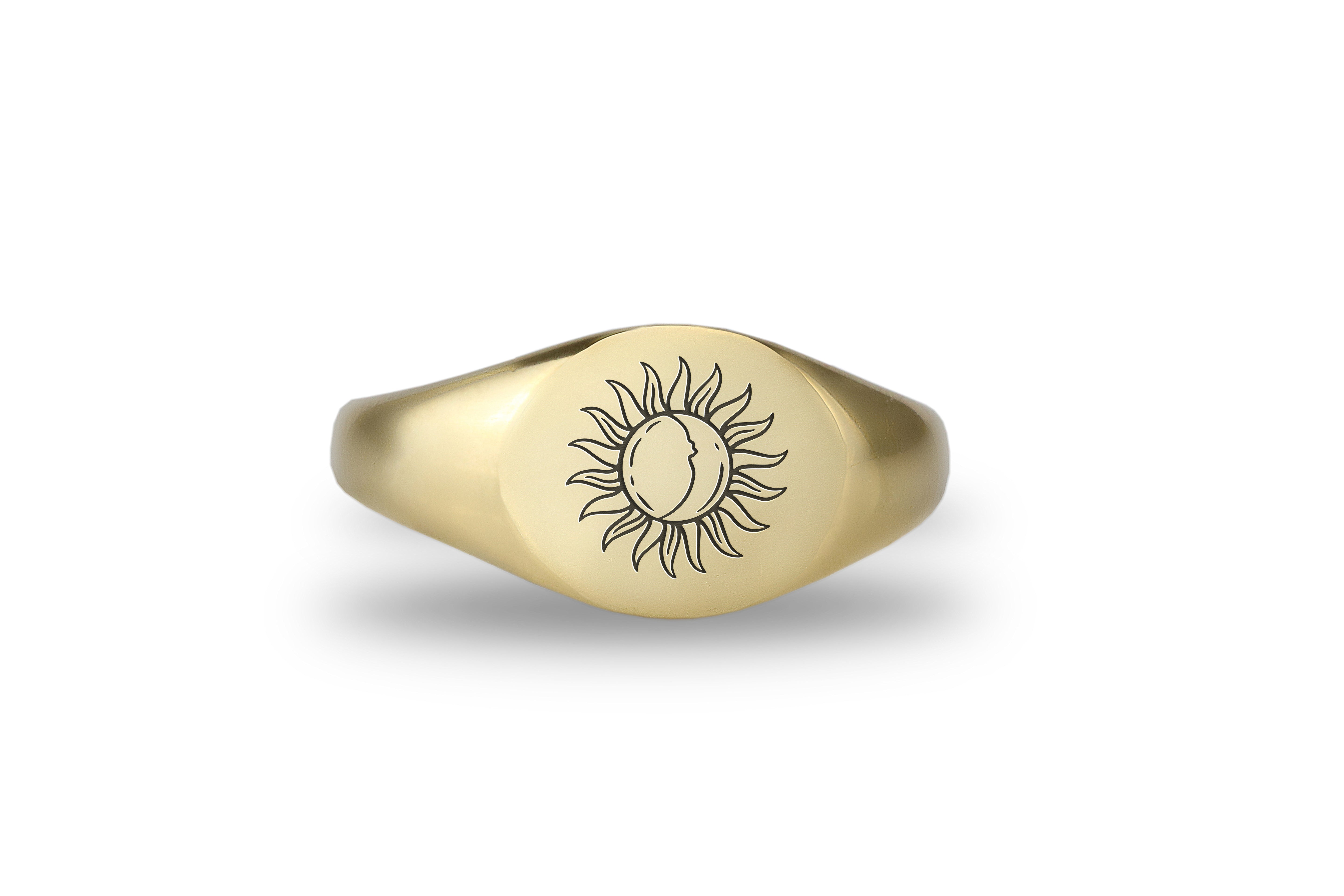 14k Gold Sun Signet Ring