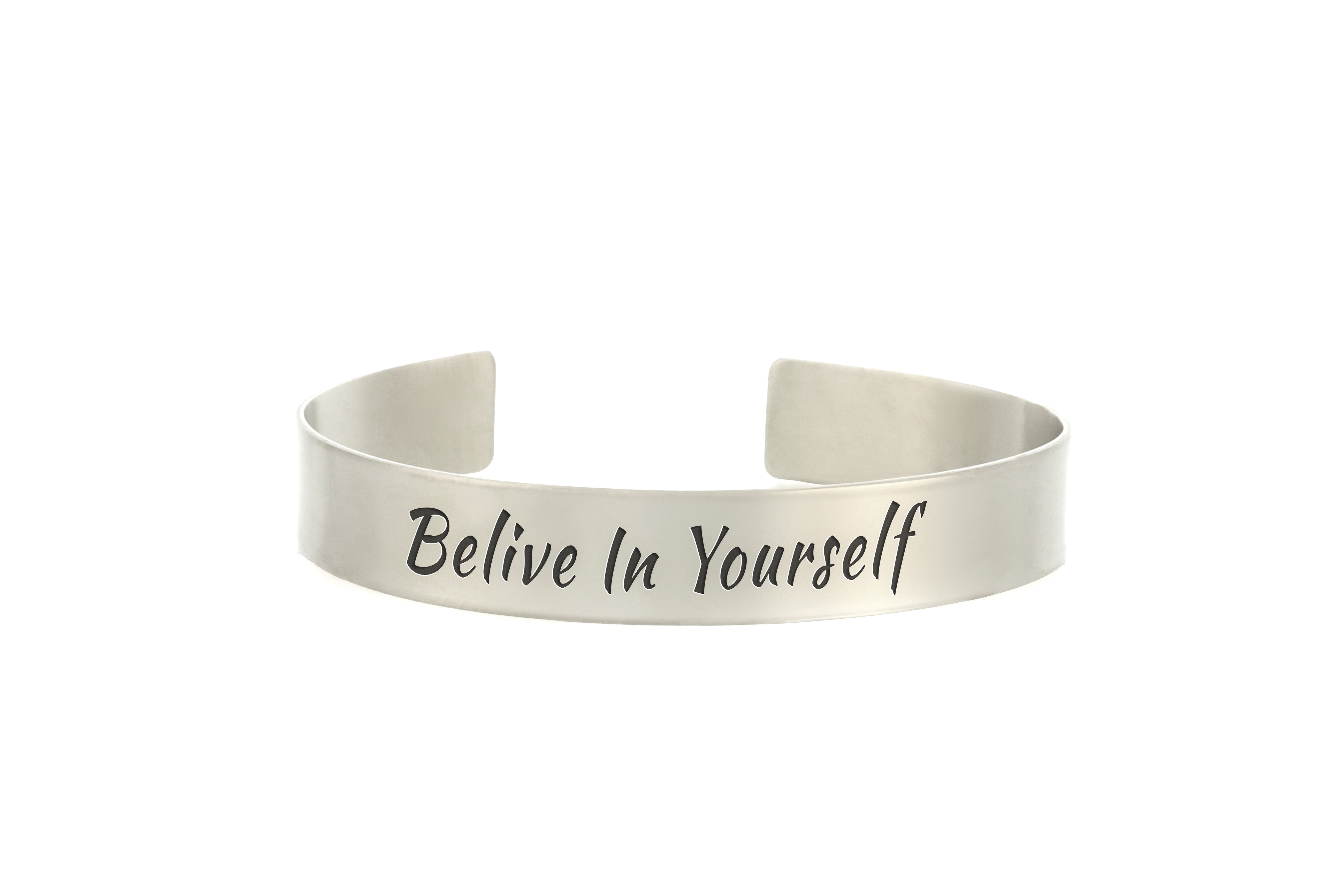 Silver Motivational Bracelet Engraving