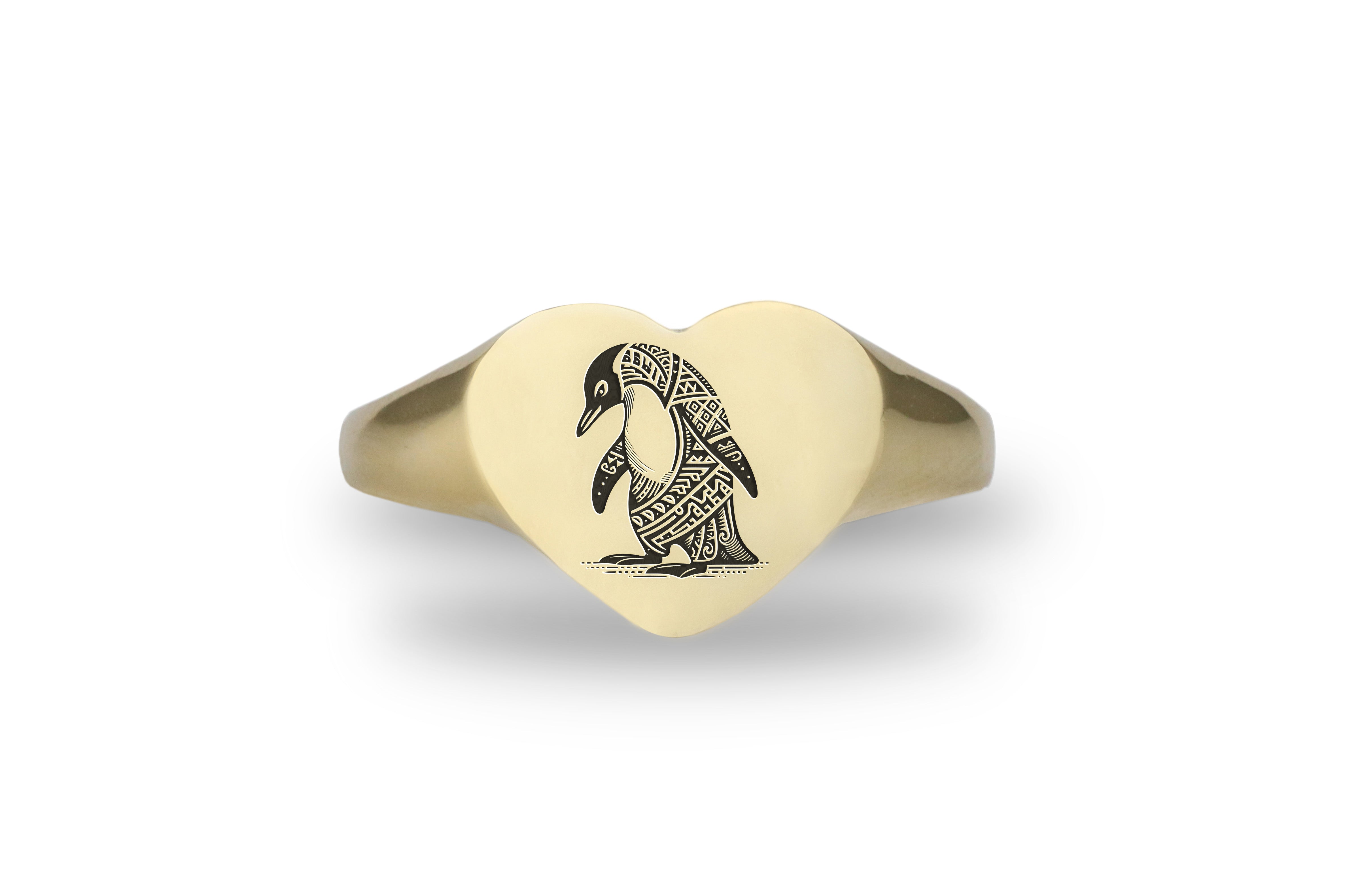 Tribal Penguin Engraved Ring