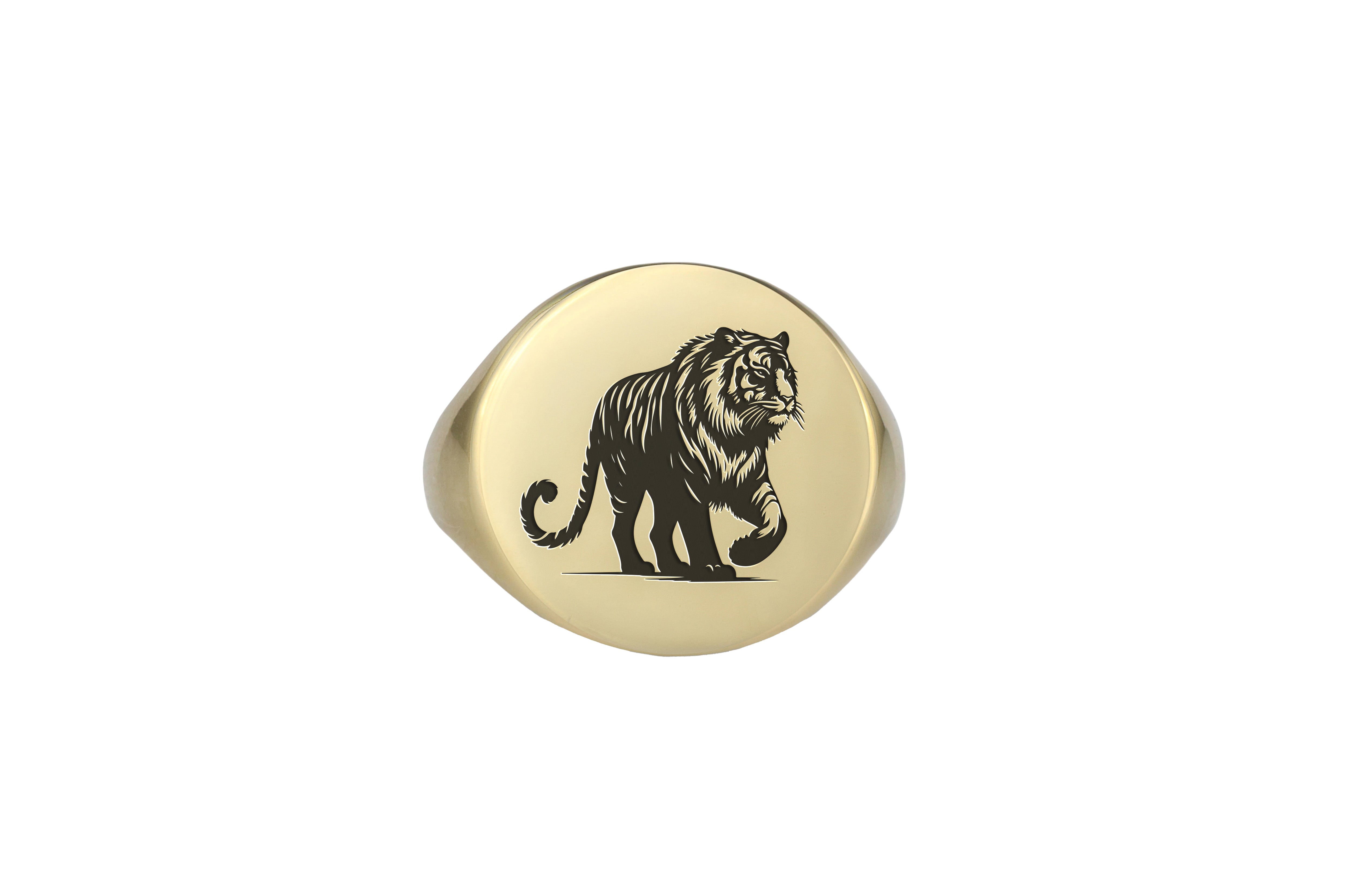 Custom Tiger Engraved Ring