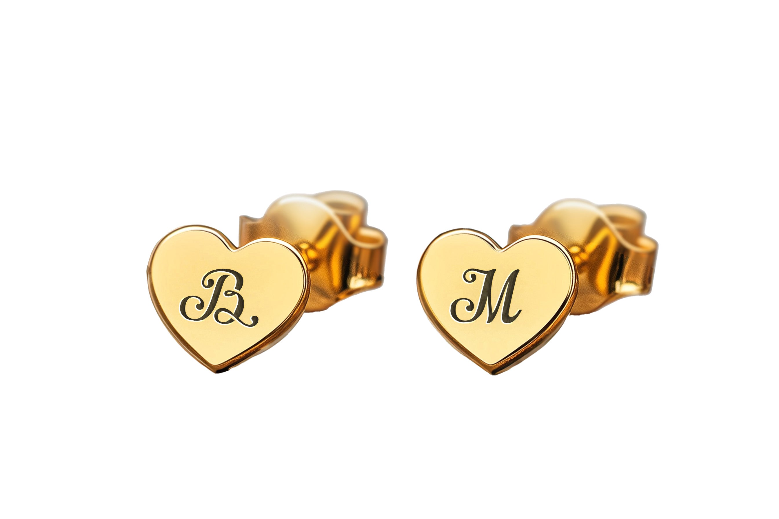 Engraved Vintage Font Stud Earring