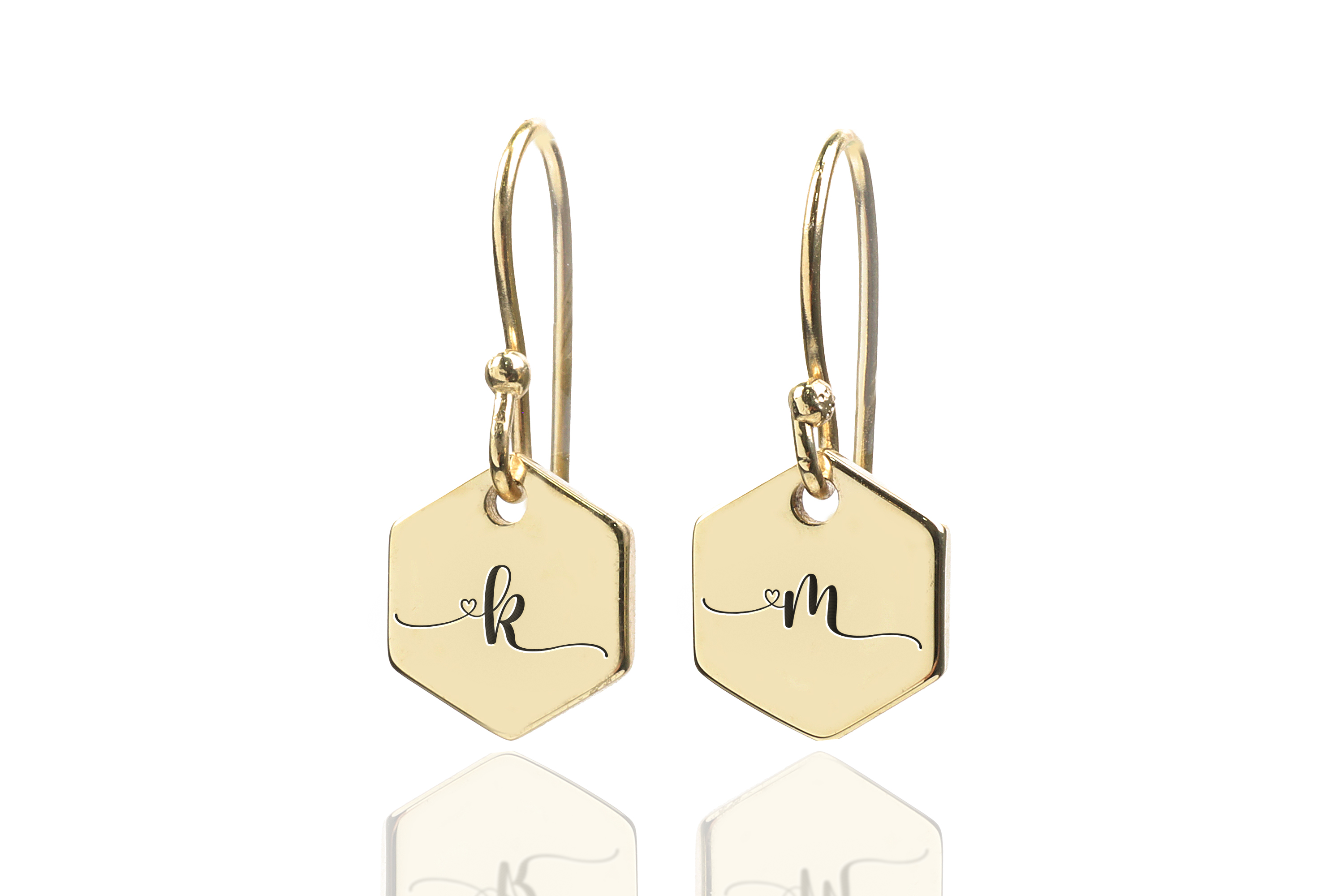 Engraved Name Initial Earrings