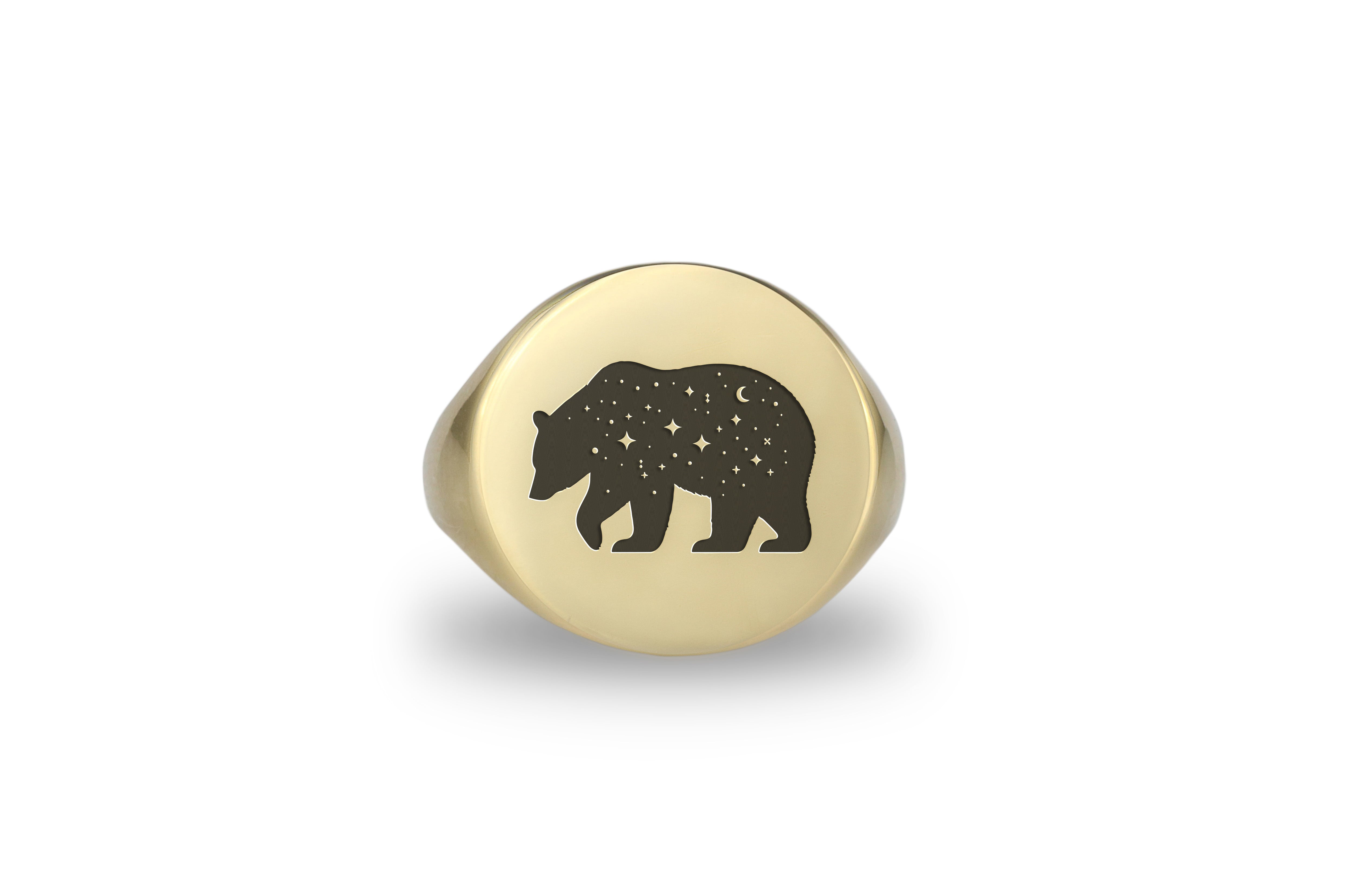14k Gold Mystical Bear Ring