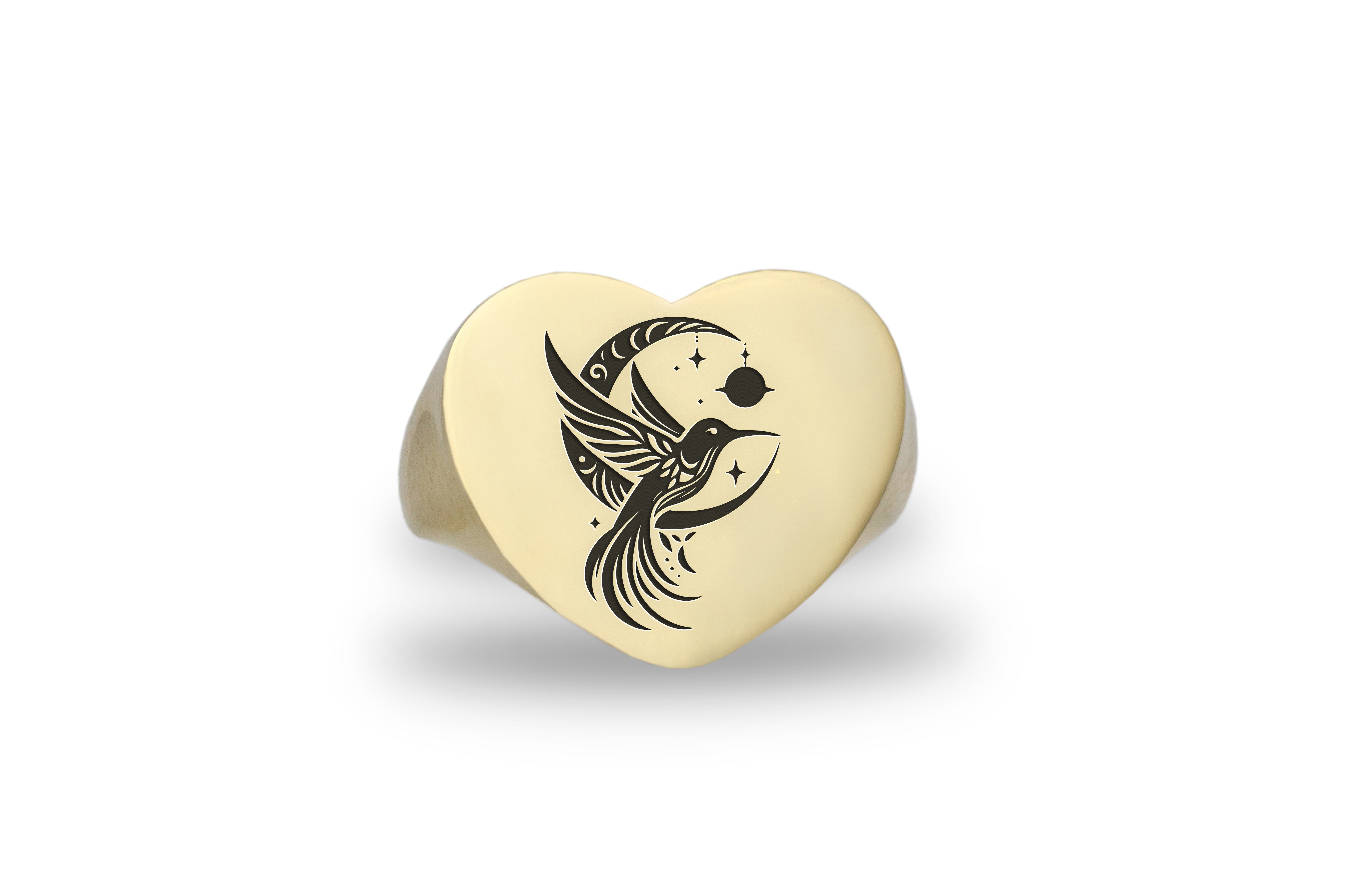 14k Gold Hummingbird Ring