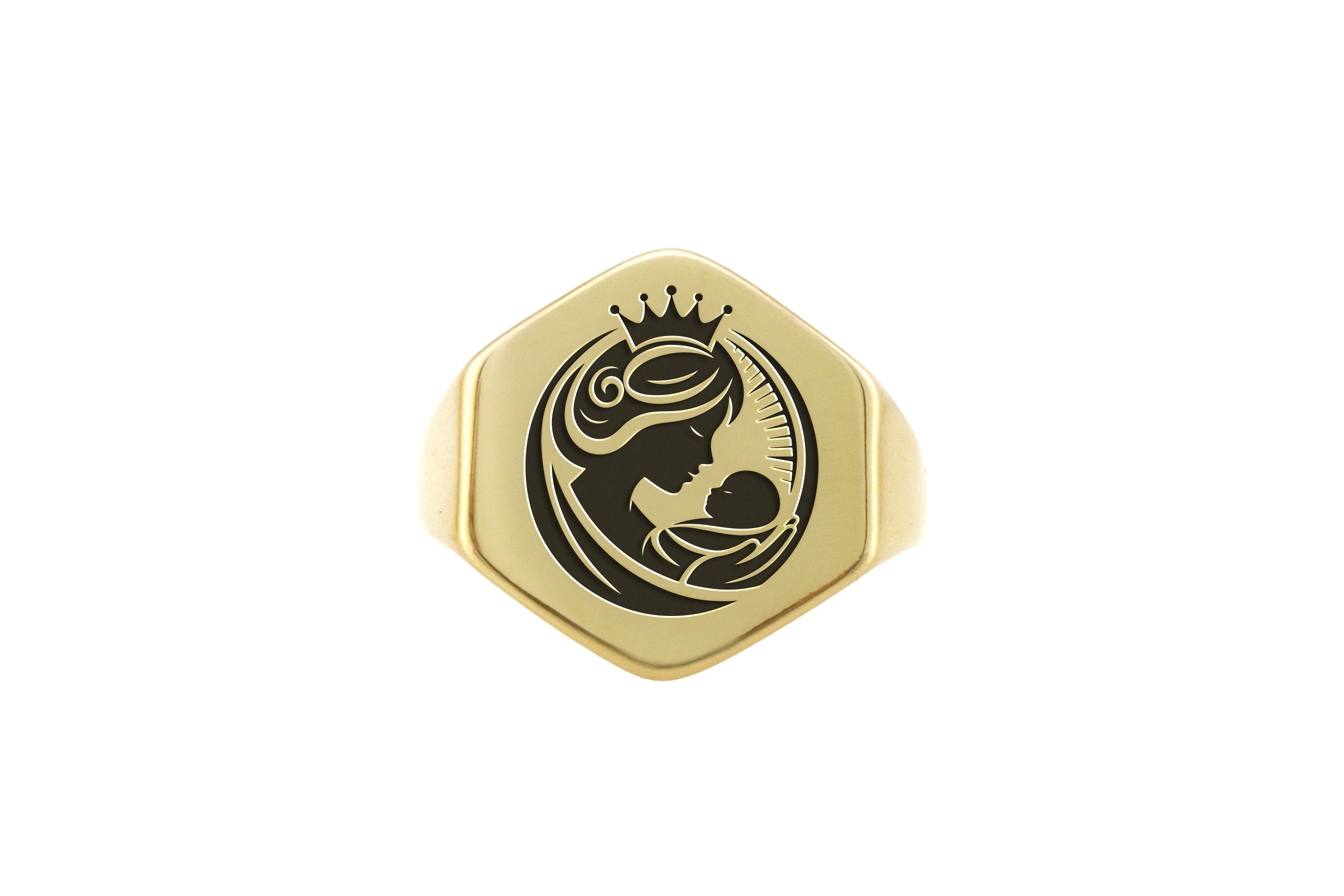 Engraved Mother And Child Ring